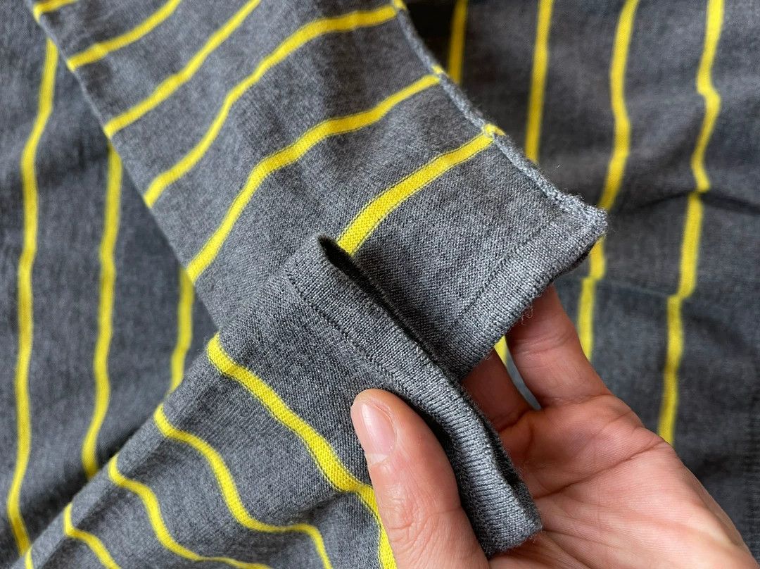AMI AMI Striped Yellow-Gray Colorblock 100% Wool M Size US M / EU 48-50 / 2 - 2 Thumbnail