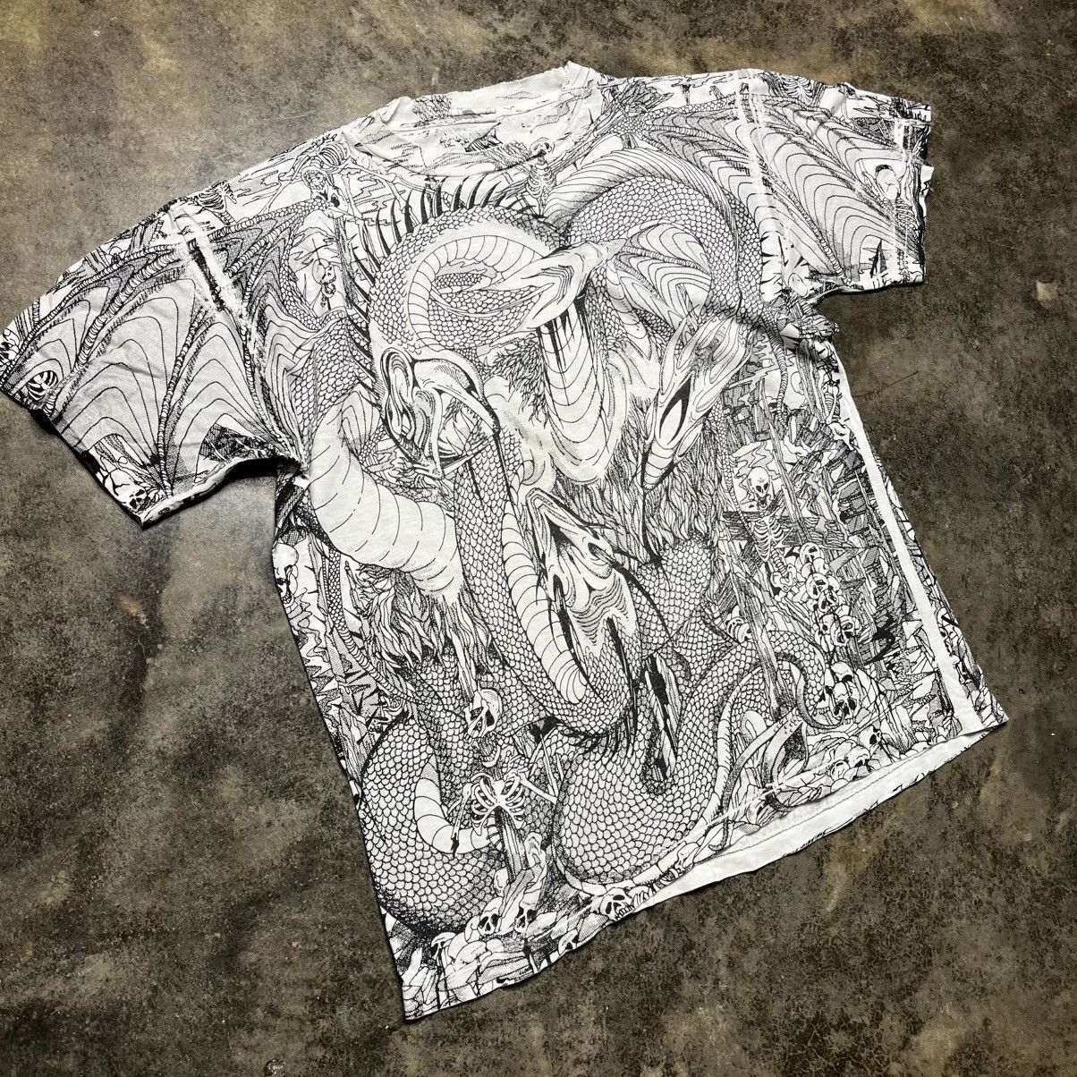 Vintage vintage all over print skeleton snake single stitch tshirt Size US L / EU 52-54 / 3 - 2 Thumbnail