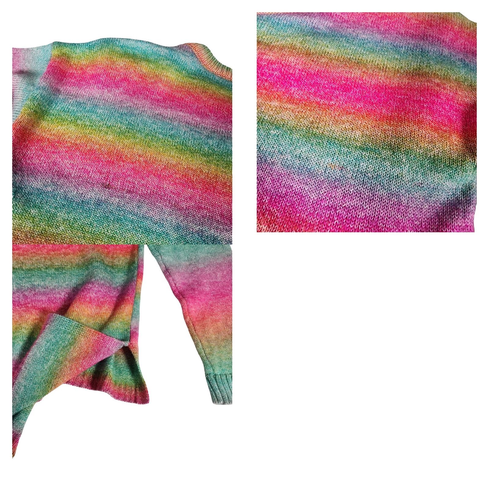 Vintage Cable & Gauge Sweater Womens M Rainbow Striped Space Dye Crewneck Multi Size M / US 6-8 / IT 42-44 - 8 Thumbnail