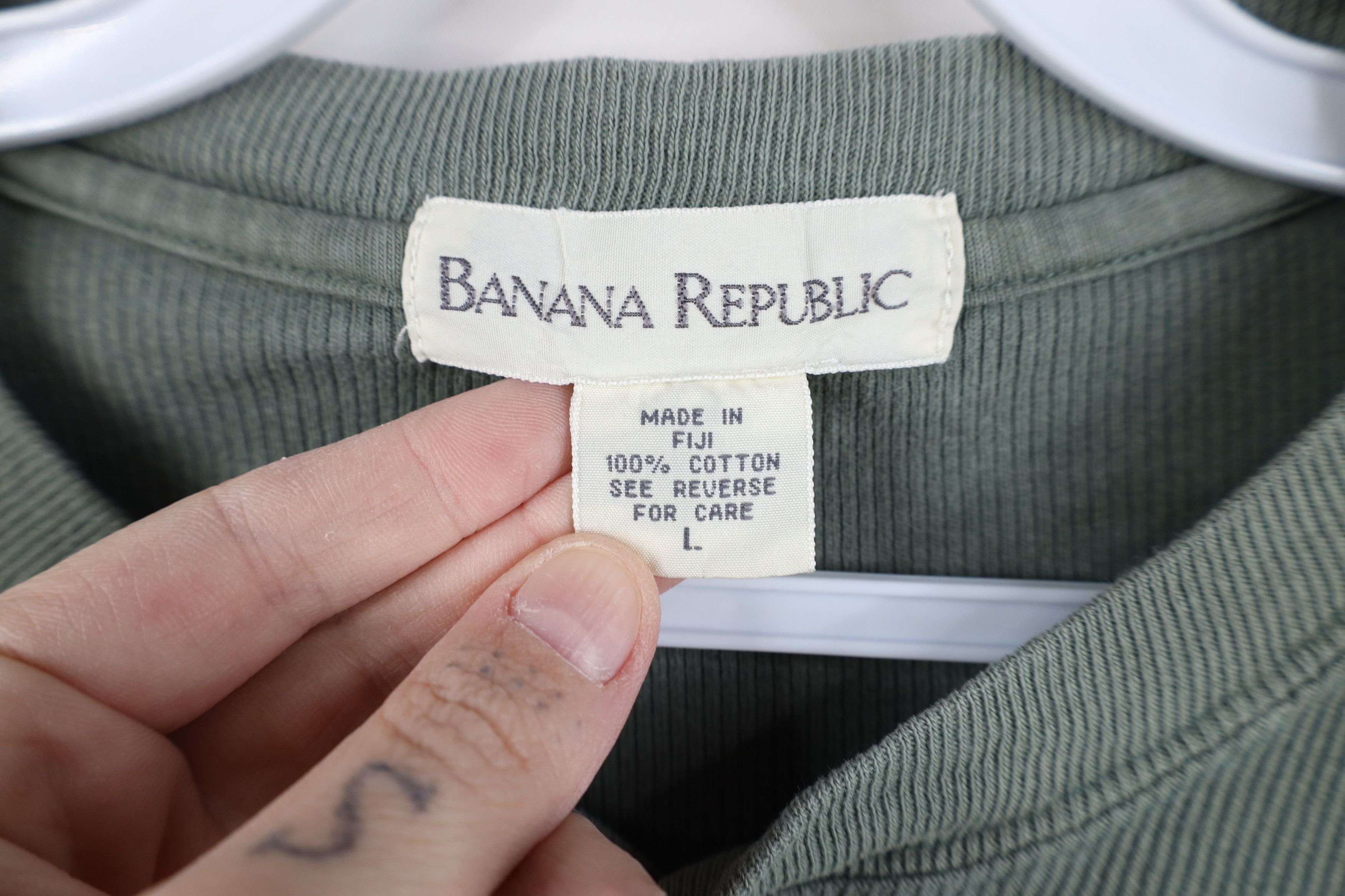 Banana Republic Vintage 90s Banana Republic Knit Long Sleeve Henley T-Shirt Size US L / EU 52-54 / 3 - 6 Thumbnail