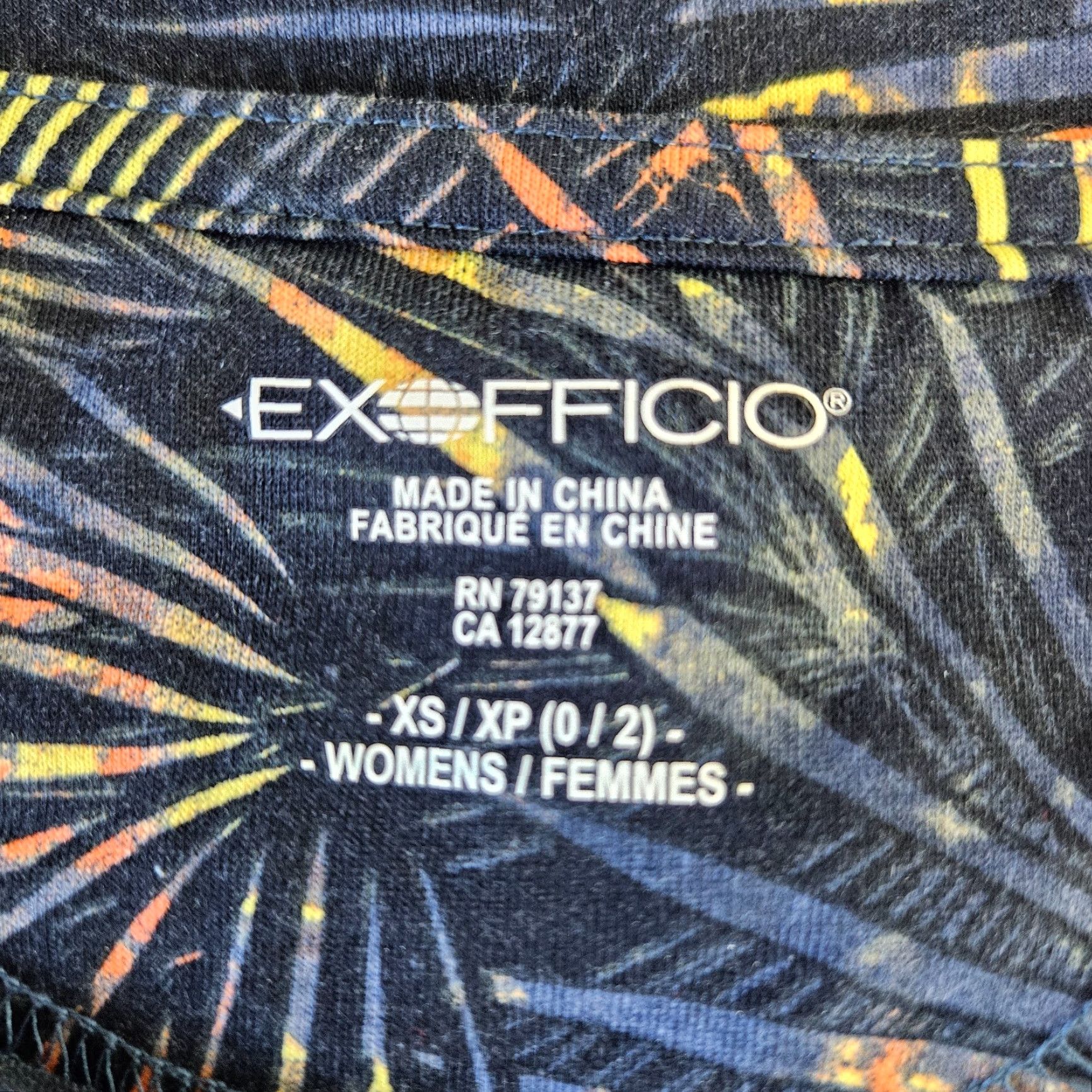 ExOfficio VINTAGE ExOfficio Womens Dress XS Blue Orange Short Sleeve Side Tie Size 26" / US 2 / IT 38 - 4 Thumbnail