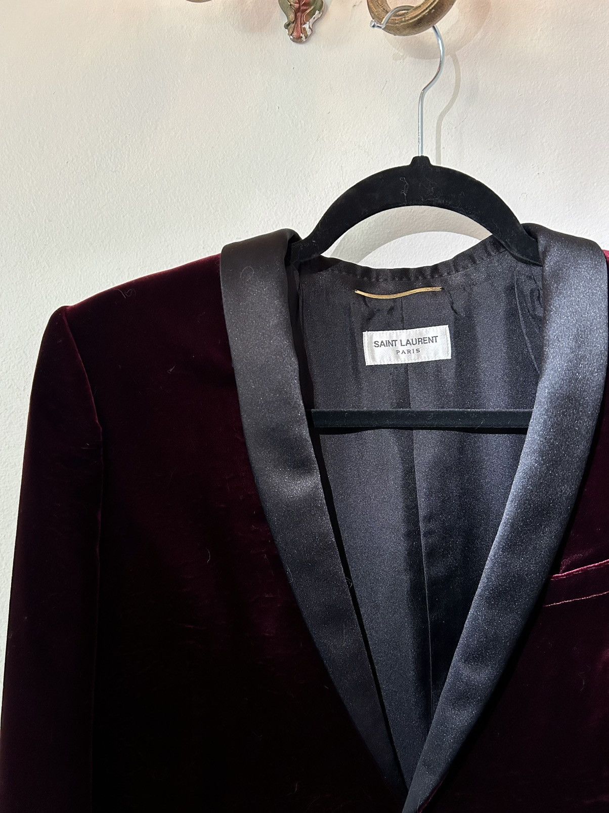 Hedi Slimane × Saint Laurent Paris × Yves Saint Laurent Saint Laurent Paris Velour/ Velvet Jacket Blazer F44 Italy 🇮🇹 Size US S / EU 44-46 / 1 - 4 Thumbnail