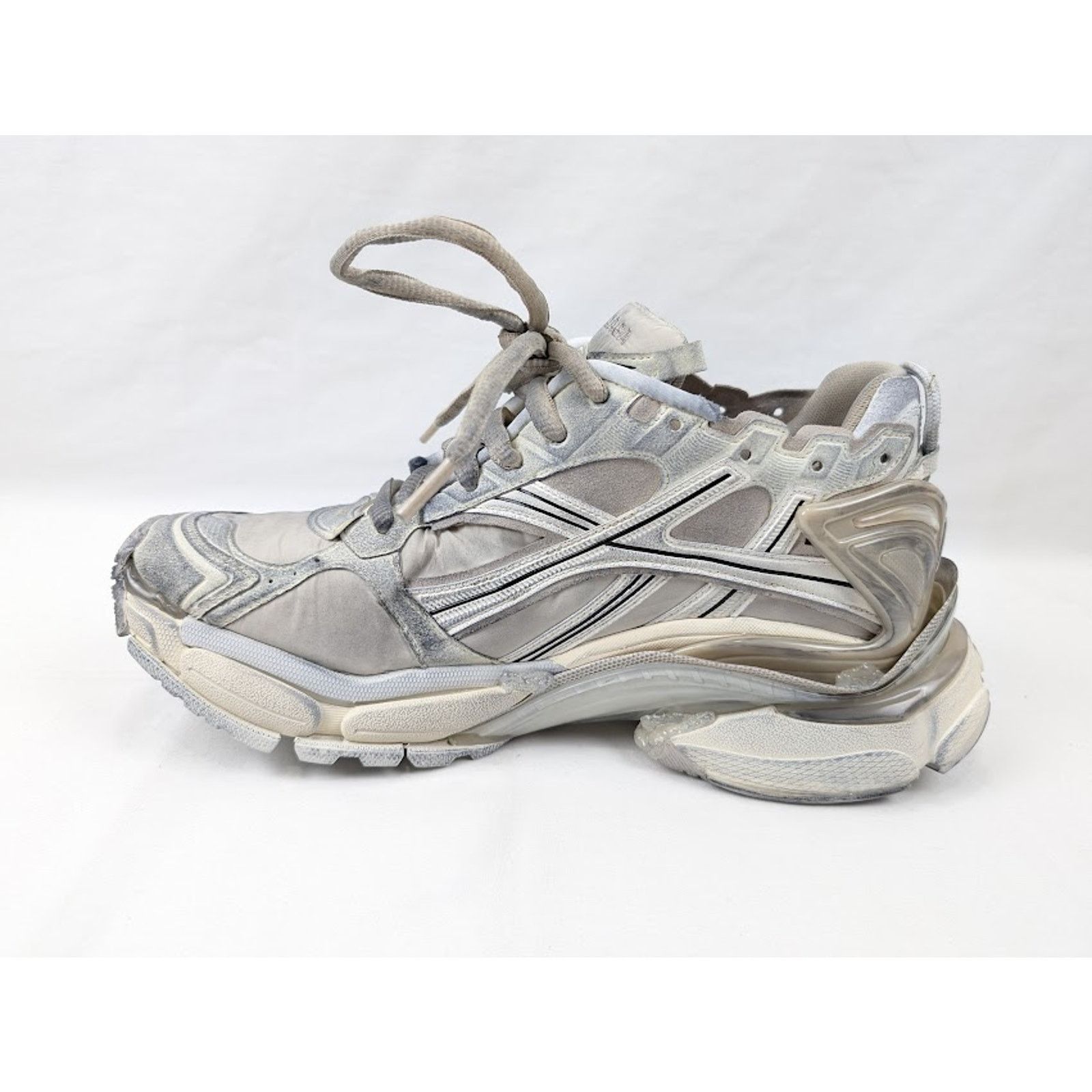 Balenciaga o1rshd1 Nylon/Suede/Mesh/w Runners in Beige Size US 12 / EU 45 - 8 Thumbnail