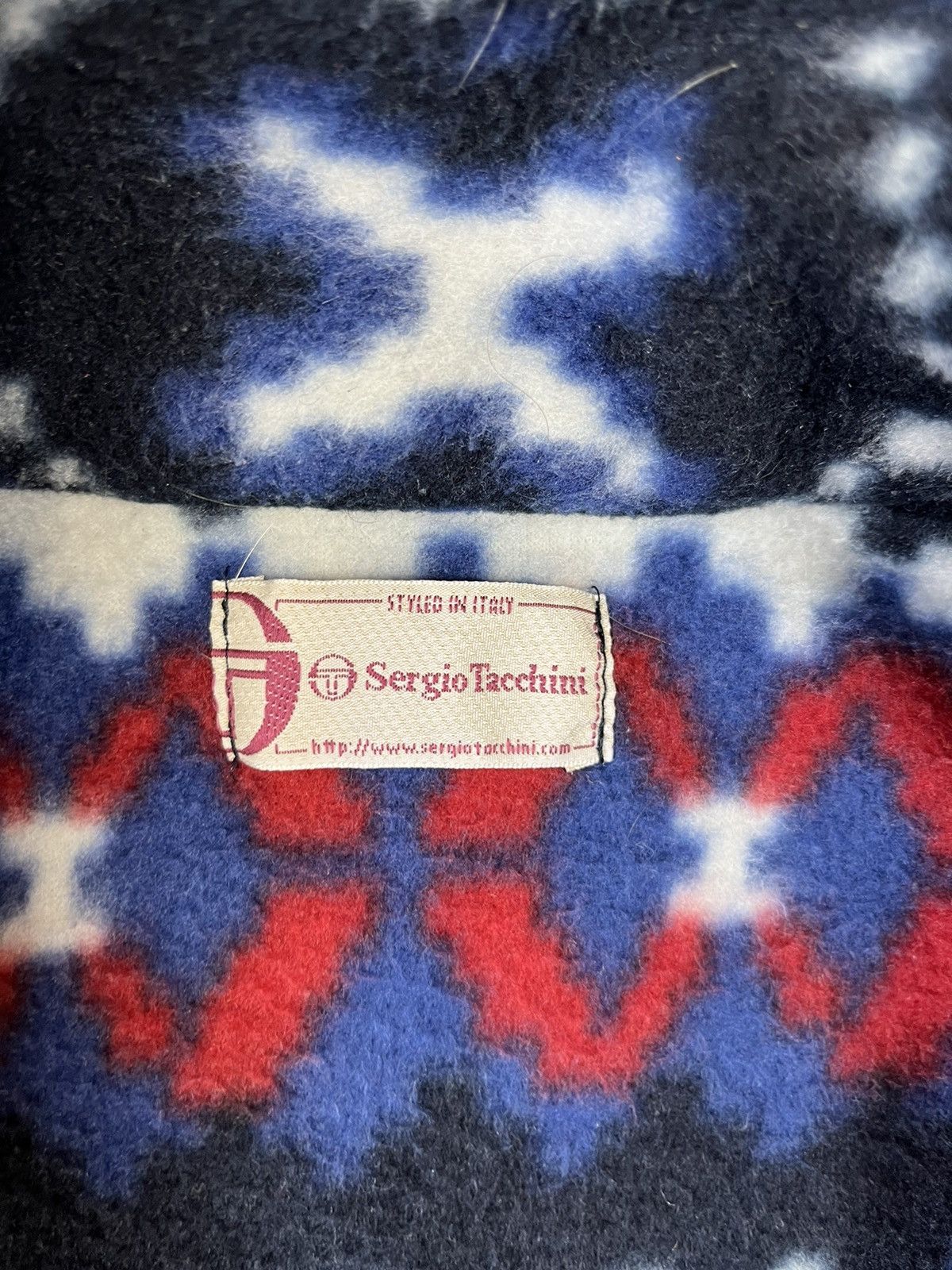 Sergio Tacchini × Vintage Sergio Tacchini Multicolour Fleece Sweater Size US L / EU 52-54 / 3 - 3 Thumbnail