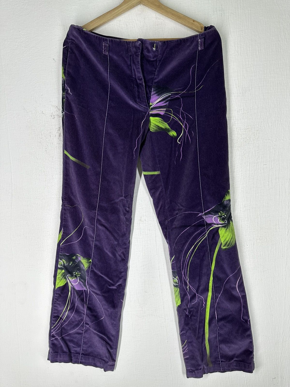 Versace Versus Versace Purple Floral Jeans Couture Size 24" / US 00 / IT 34 - 1 Thumbnail