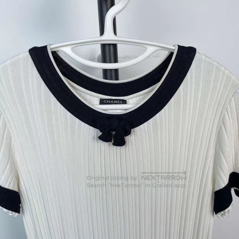 Chanel Chanel Knitted dress with black and white bow Size XS / US 0-2 / IT 36-38 - 7 Thumbnail