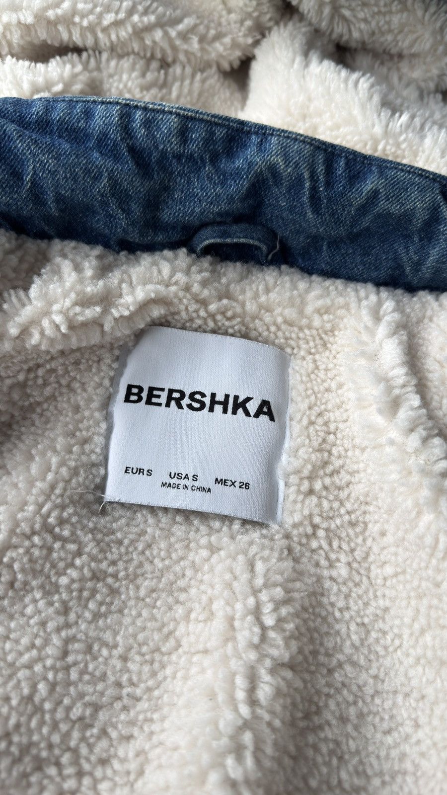 Bershka Denim Sherpa-Lined Hooded Jacket Size S / US 4 / IT 40 - 4 Thumbnail