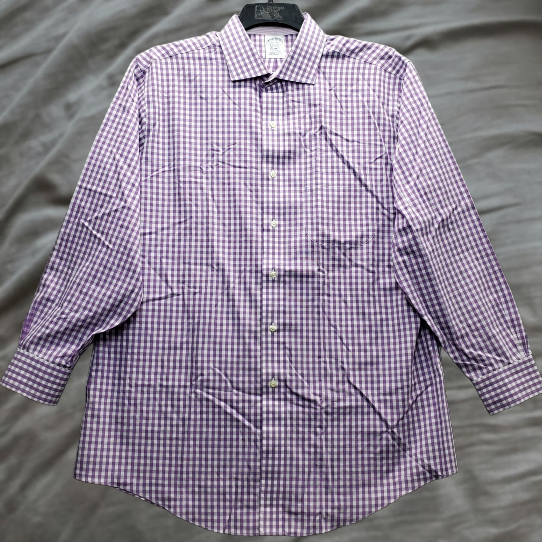 Brooks Brothers Brooks Brothers Dress Shirt Mens 16.5 Multicolor Gingham Check Non-Iron EUC Size 46R - 1 Thumbnail