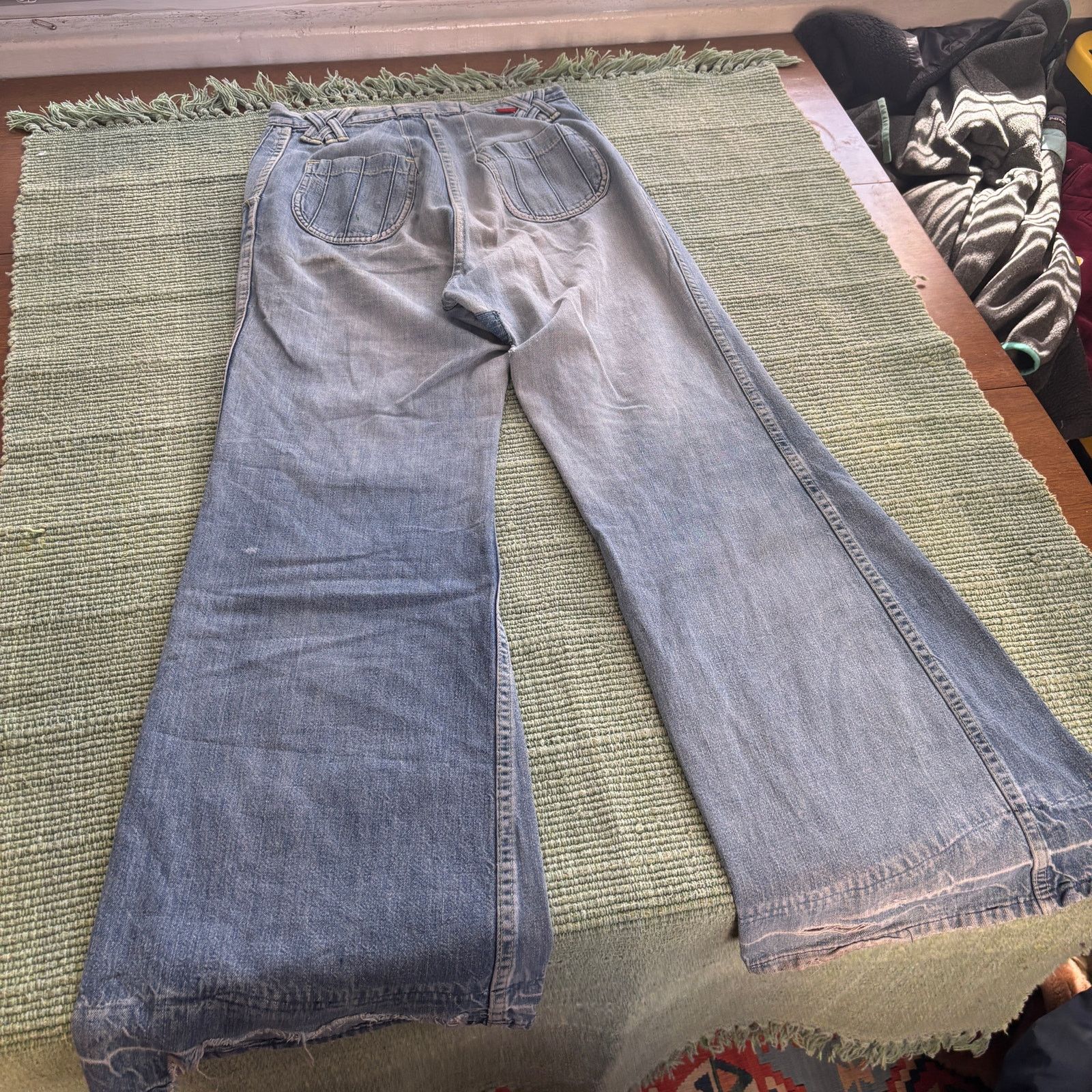 Vintage Vintage 70s Distressed Faded Bell Bottom Jeans Kazoo 28x31 Size 28" / US 6 / IT 42 - 6 Thumbnail