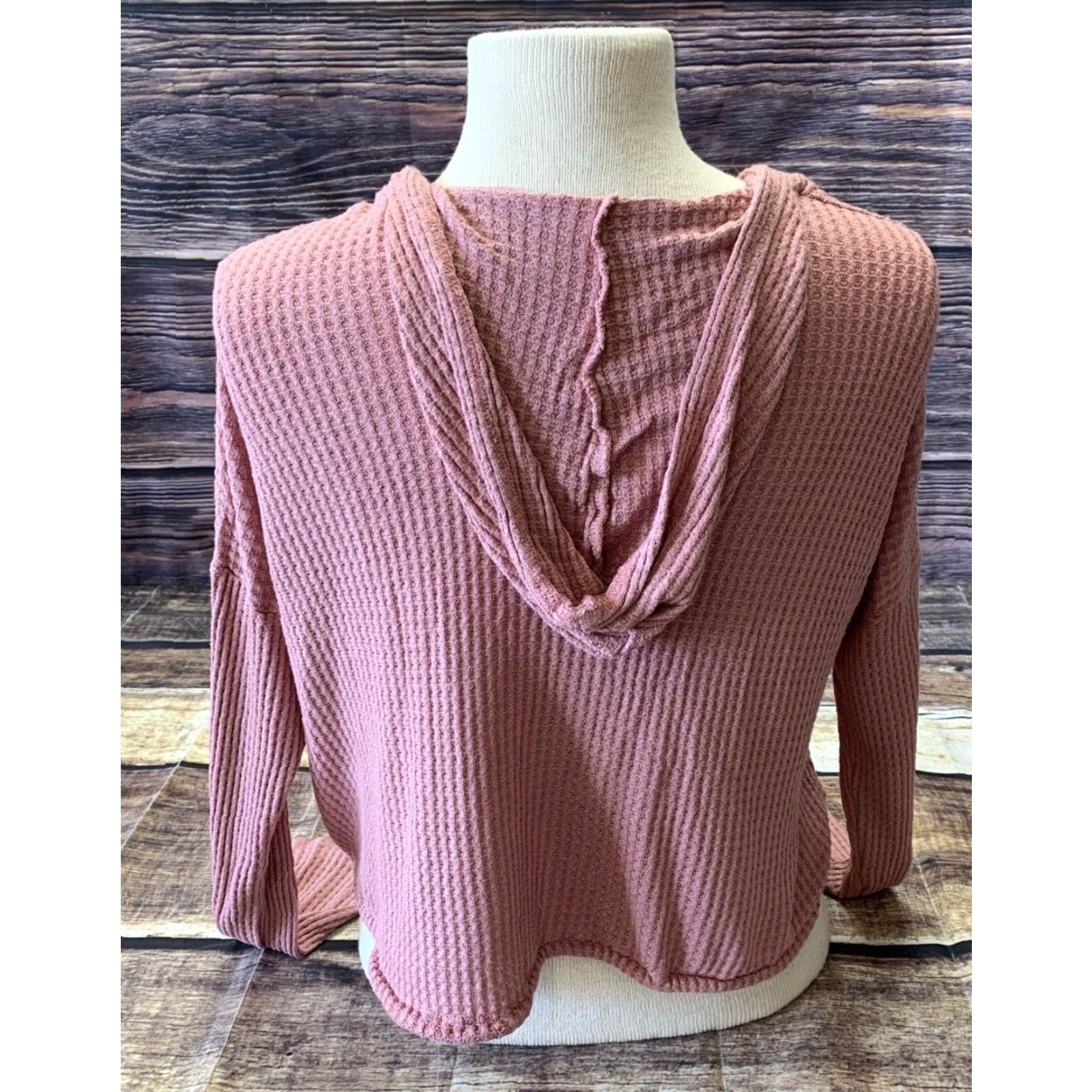 Pinko JOLIE Pullover Cropped Sweater Top Woman's Size M Peachy Pink Long Sleeve V-Neck Casual Shirt Womens Size M / US 6-8 / IT 42-44 - 3 Thumbnail