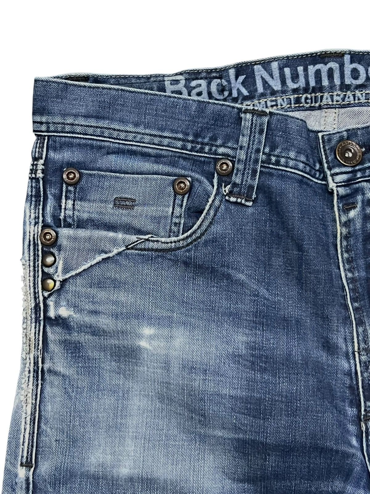Japanese Brand Vintage Back Number®️Japan - Faded, Distressed Jeans Size US 36 / EU 52 - 8 Thumbnail