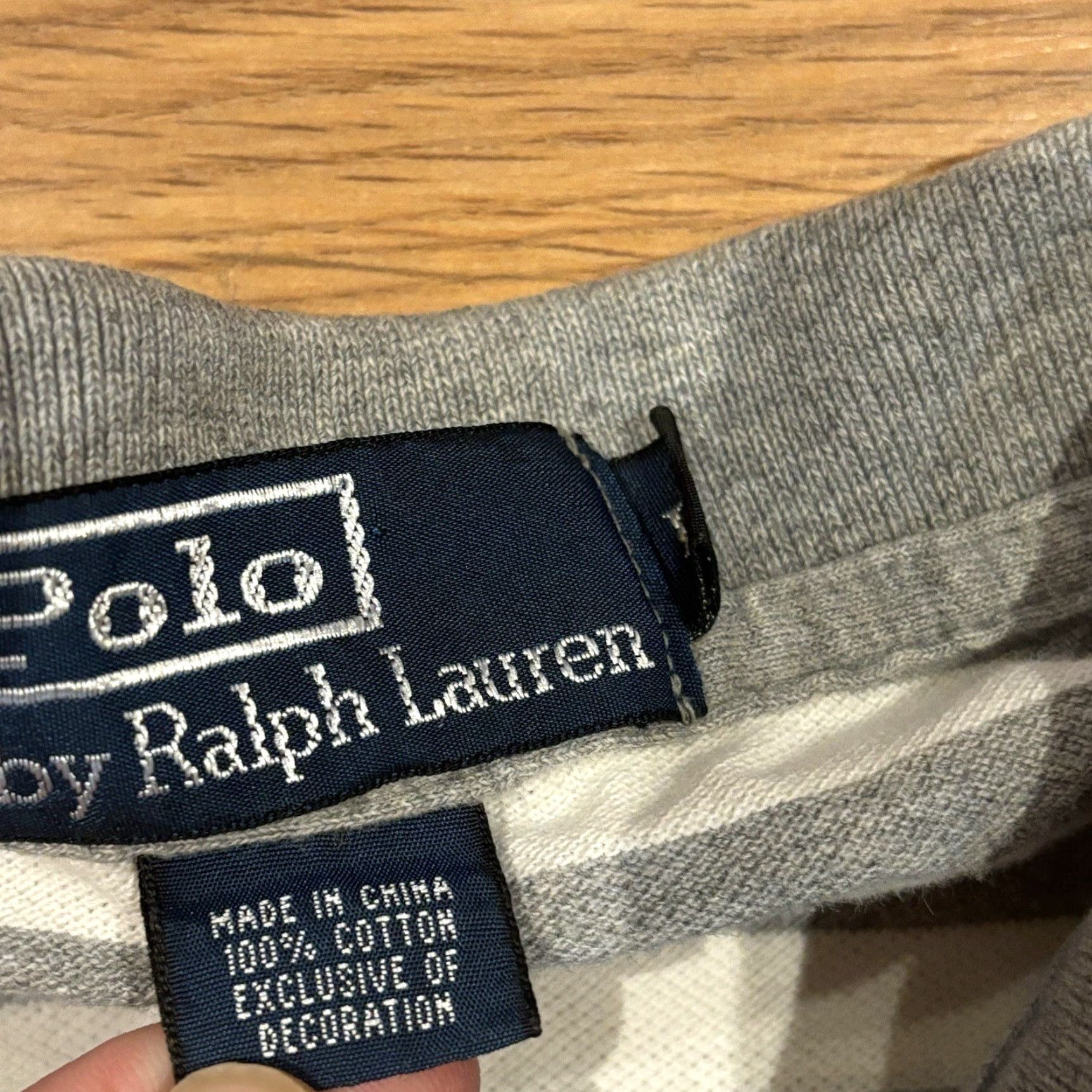Polo Ralph Lauren Polo Ralph Lauren Shirt Gray Striped Polo Short Sleeve Collared Preppy Mens Sz L Size US L / EU 52-54 / 3 - 7 Thumbnail
