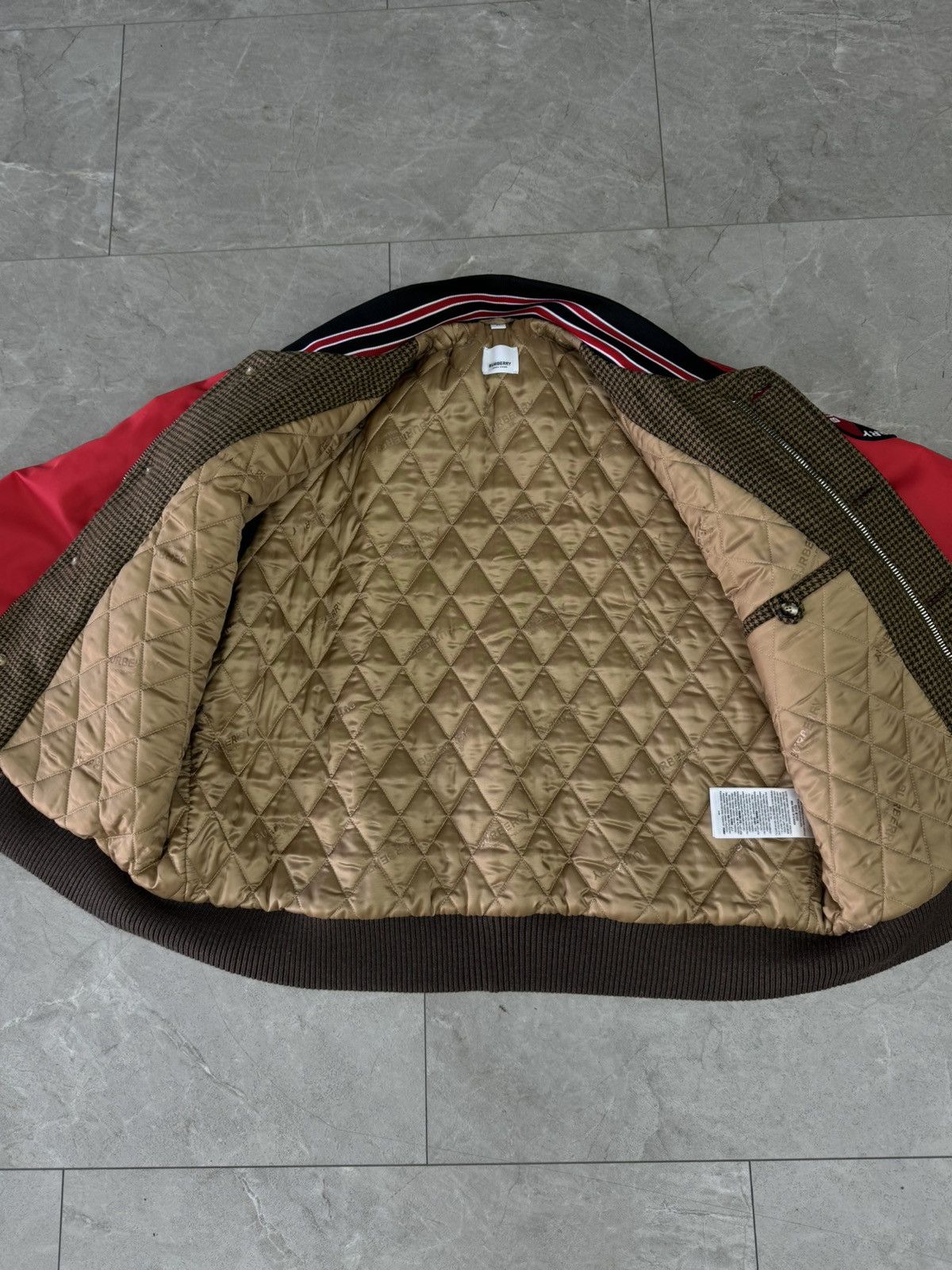 Burberry Burberry Wool Red Satin Varsity Jacket Size US L / EU 52-54 / 3 - 8 Thumbnail