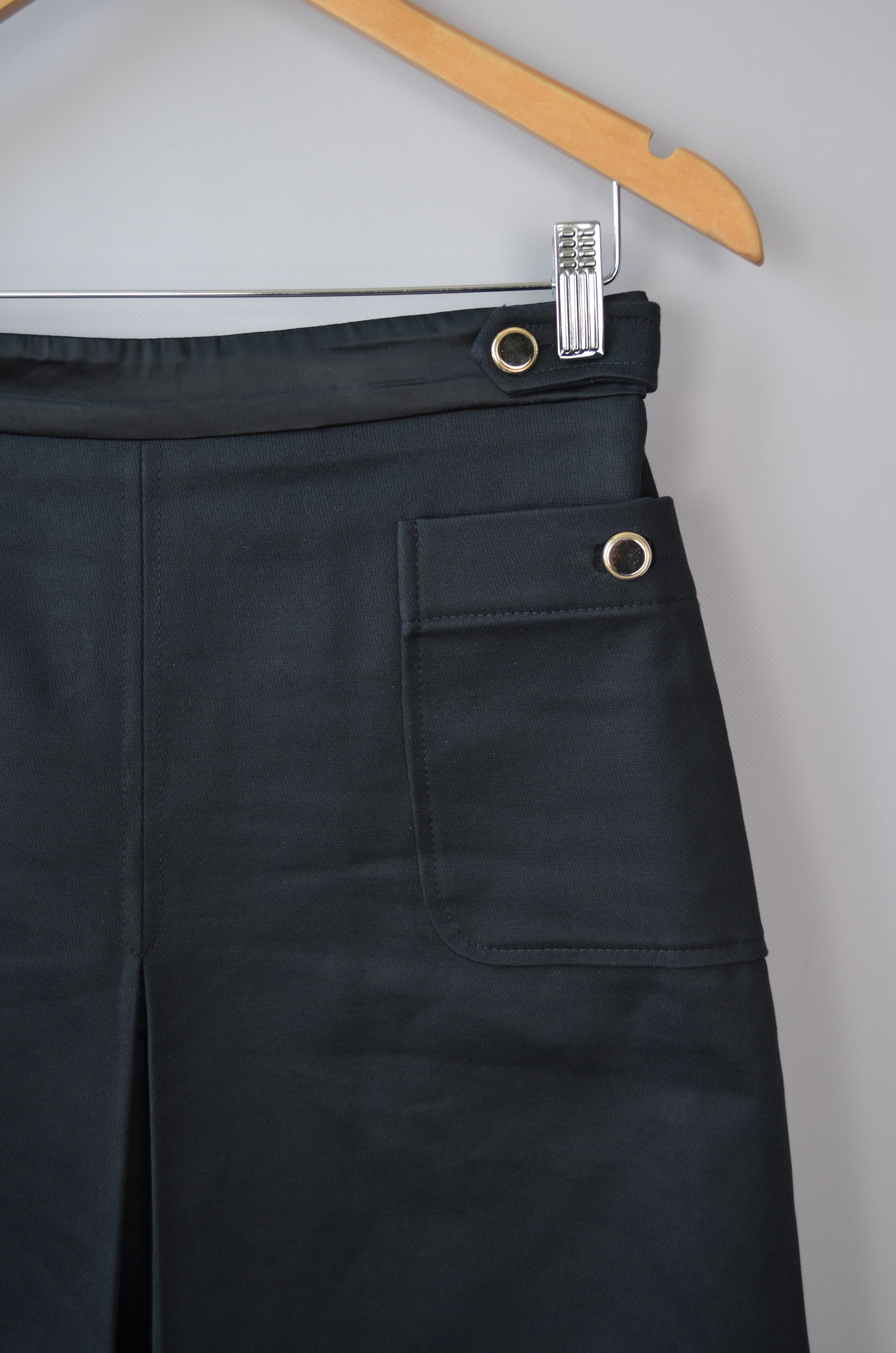 A.P.C. Rue Madame Paris Navy Midi Skirt Size FR38 Designer