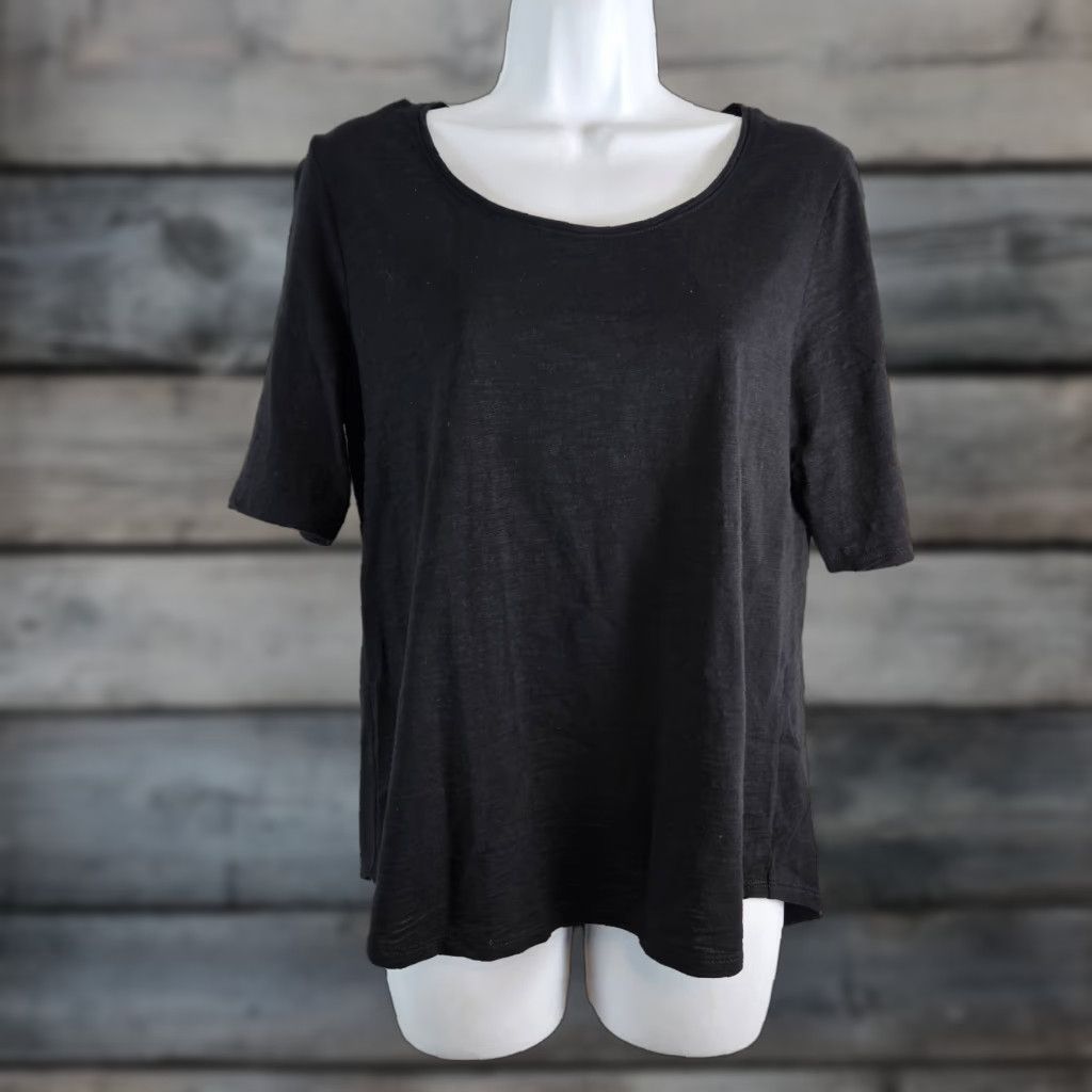 Vintage Chico's Womens Ultimate Tee M Solid Black Cotton Modal Shirt Adult Medium Women Short Sleeve Pullover T‑Shirt Basic Size M / US 6-8 / IT 42-44 - 1 Thumbnail