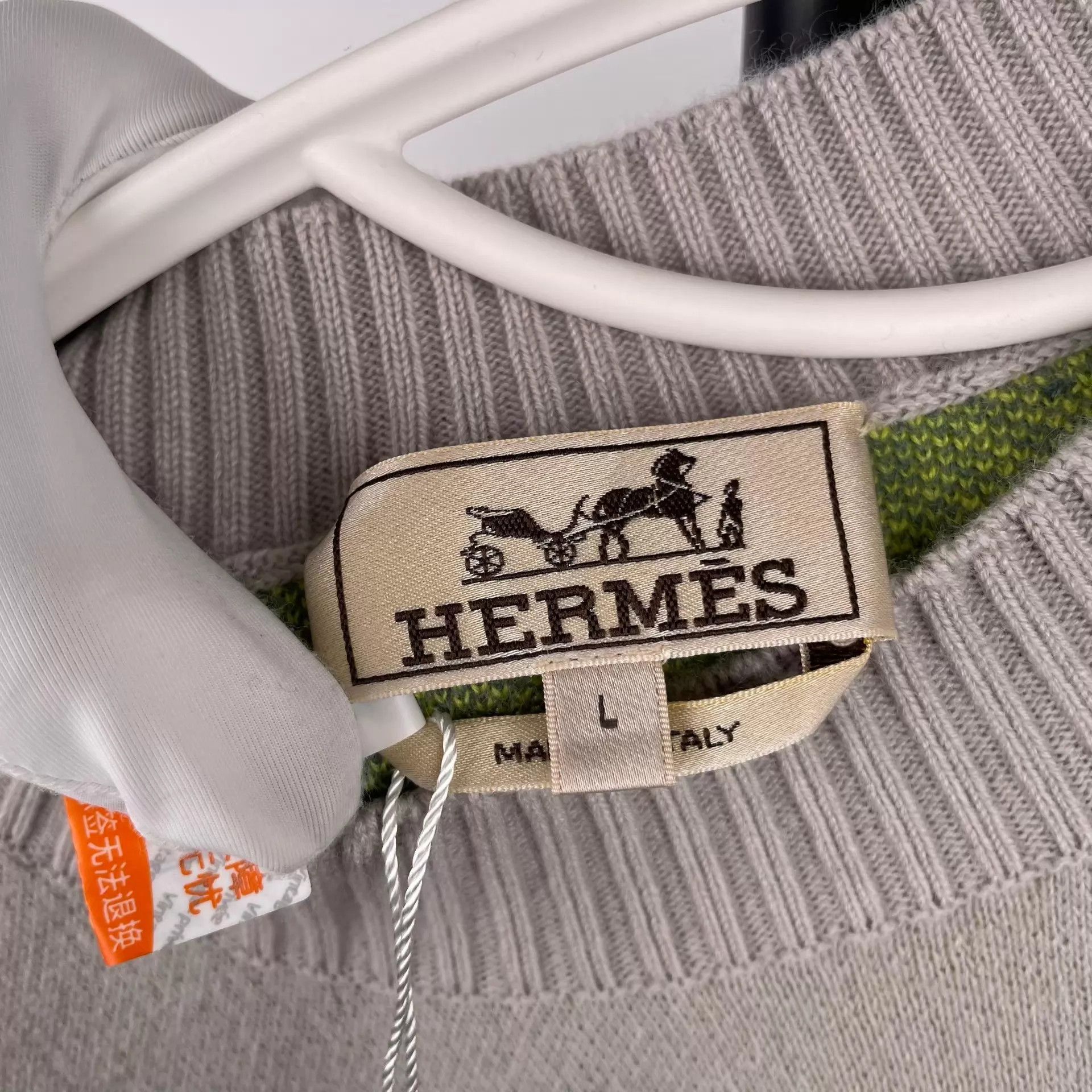 Hermes Hermès Cashmere 2-Tone Gray/Yellow Sweatshirt Size US L / EU 52-54 / 3 - 3 Thumbnail