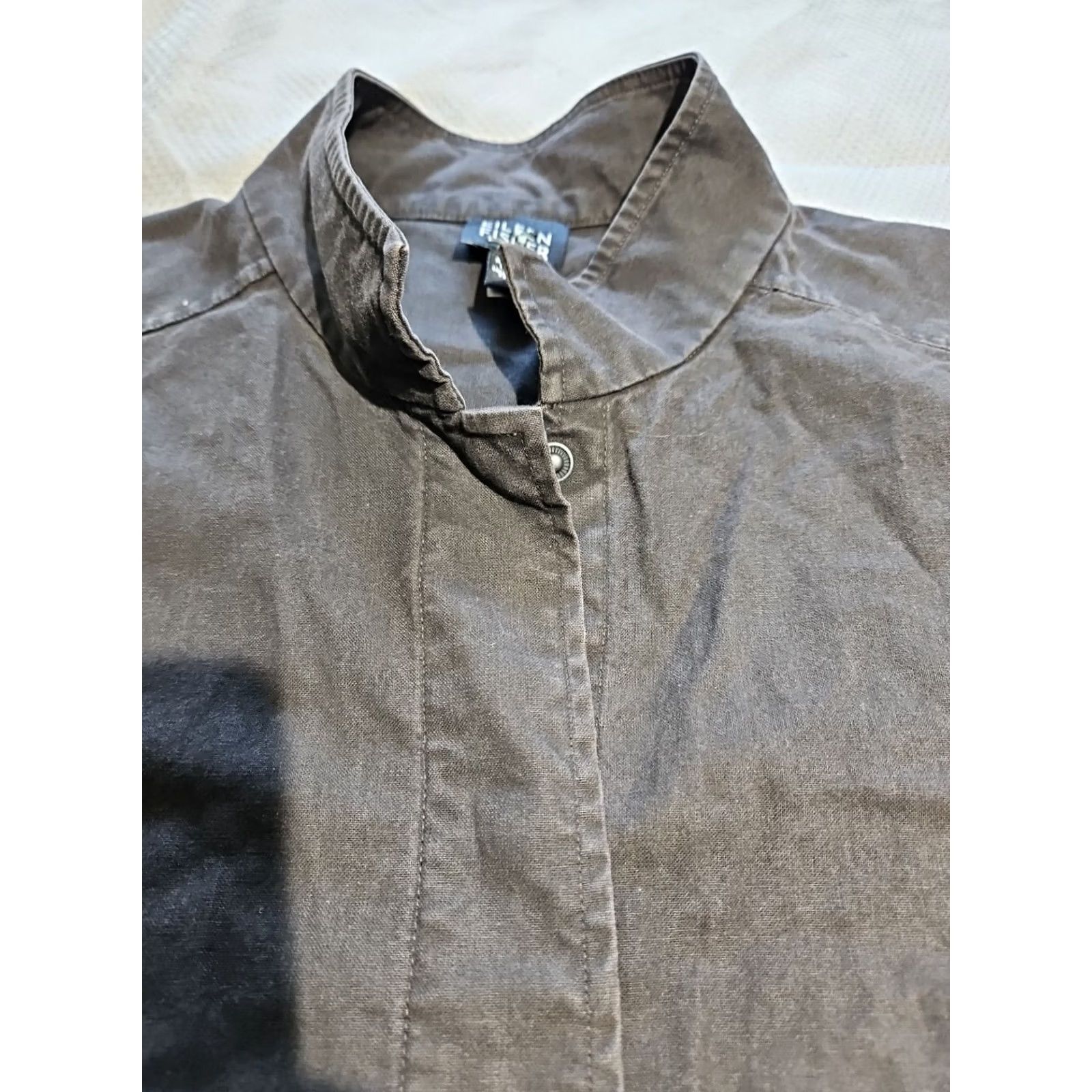 Eileen Fisher Eileen Fisher Jacket Womens Medium Black Chambray Snap Lightweight Shacket Top Size M / US 6-8 / IT 42-44 - 5 Thumbnail