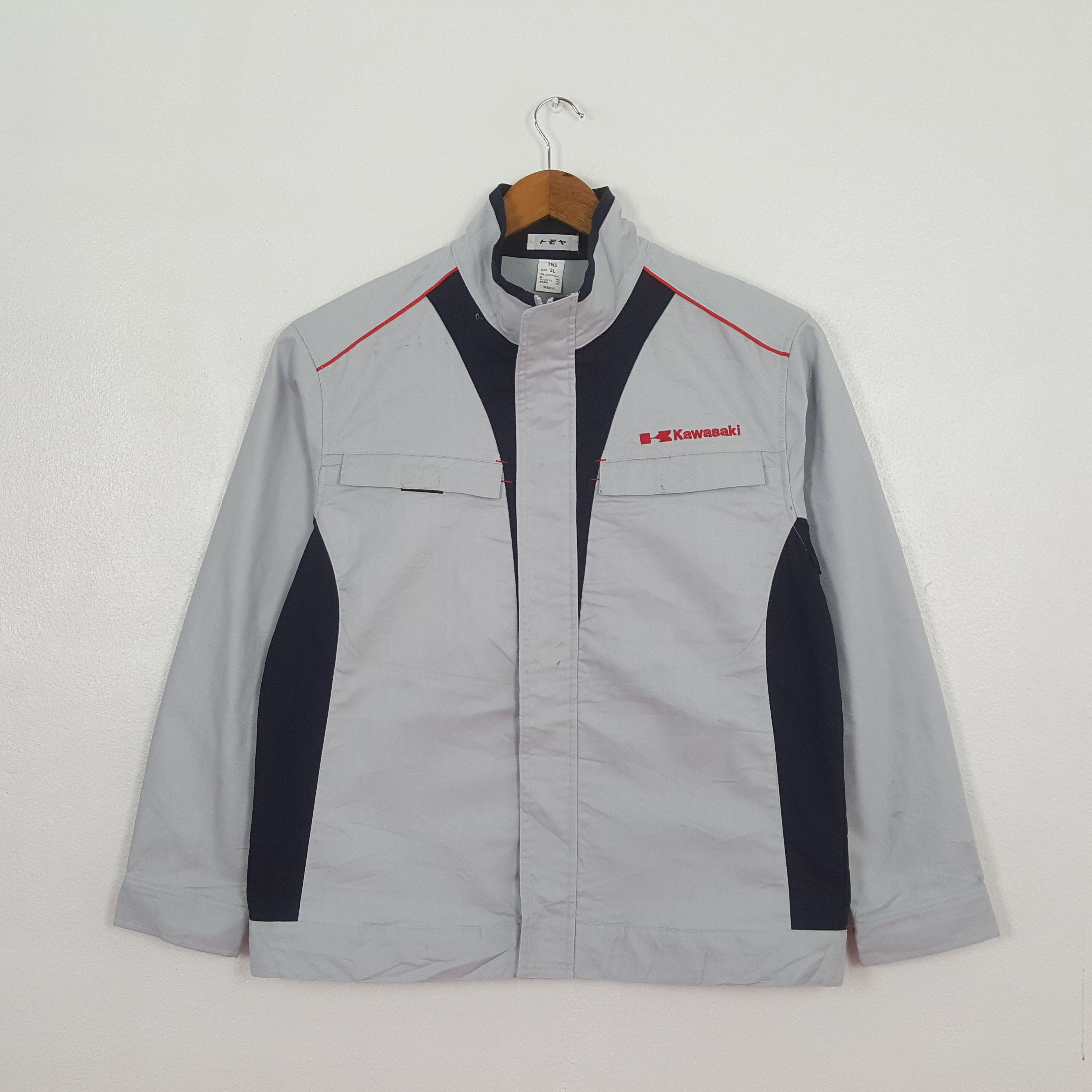 Japanese Brand Vintage Kawasaki Japanese Motorcycle Jacket C322N19 Size US L / EU 52-54 / 3 - 1 Thumbnail