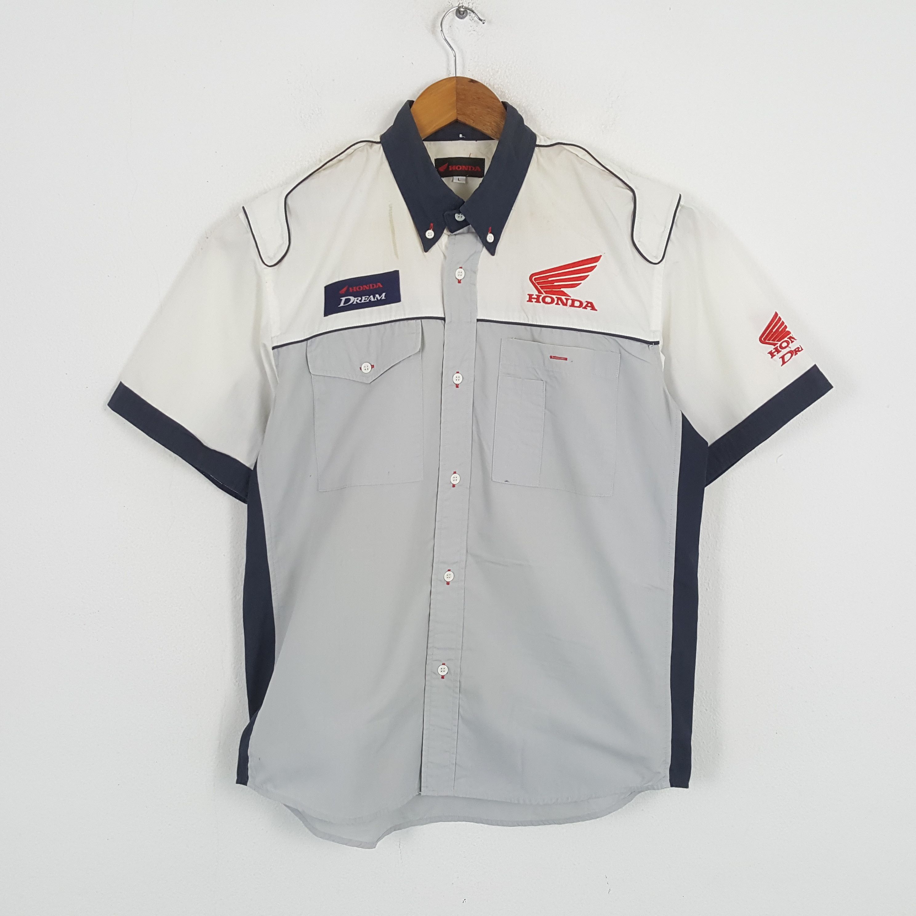 Honda × Vintage Vintage HONDA DREAM Japanese Motorsport Shirt Size US L / EU 52-54 / 3 - 3 Thumbnail