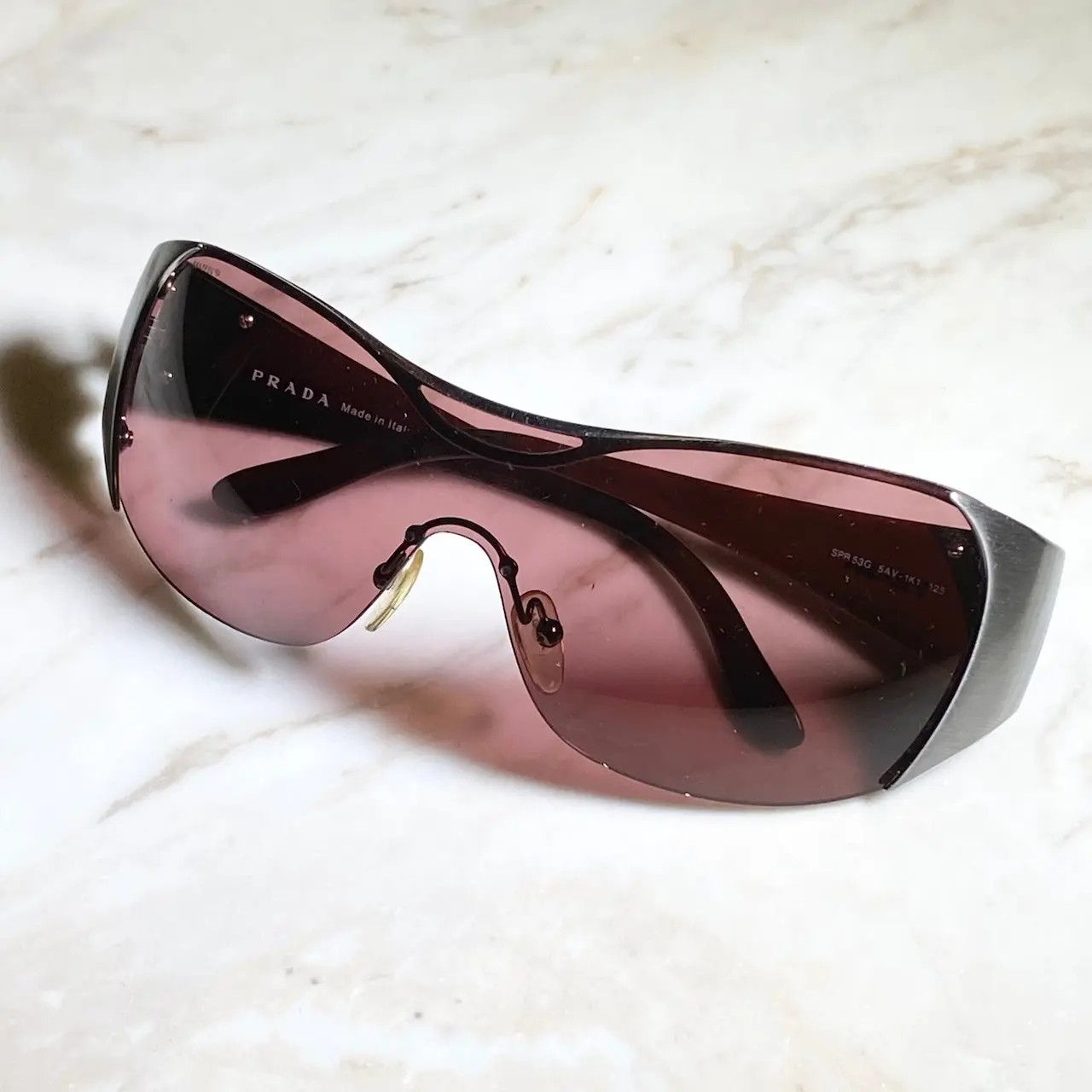 Prada × Vintage PRADA Sunglasses SPR 53G Star Sport Metal Shield Oval Wrap Size ONE SIZE - 3 Thumbnail
