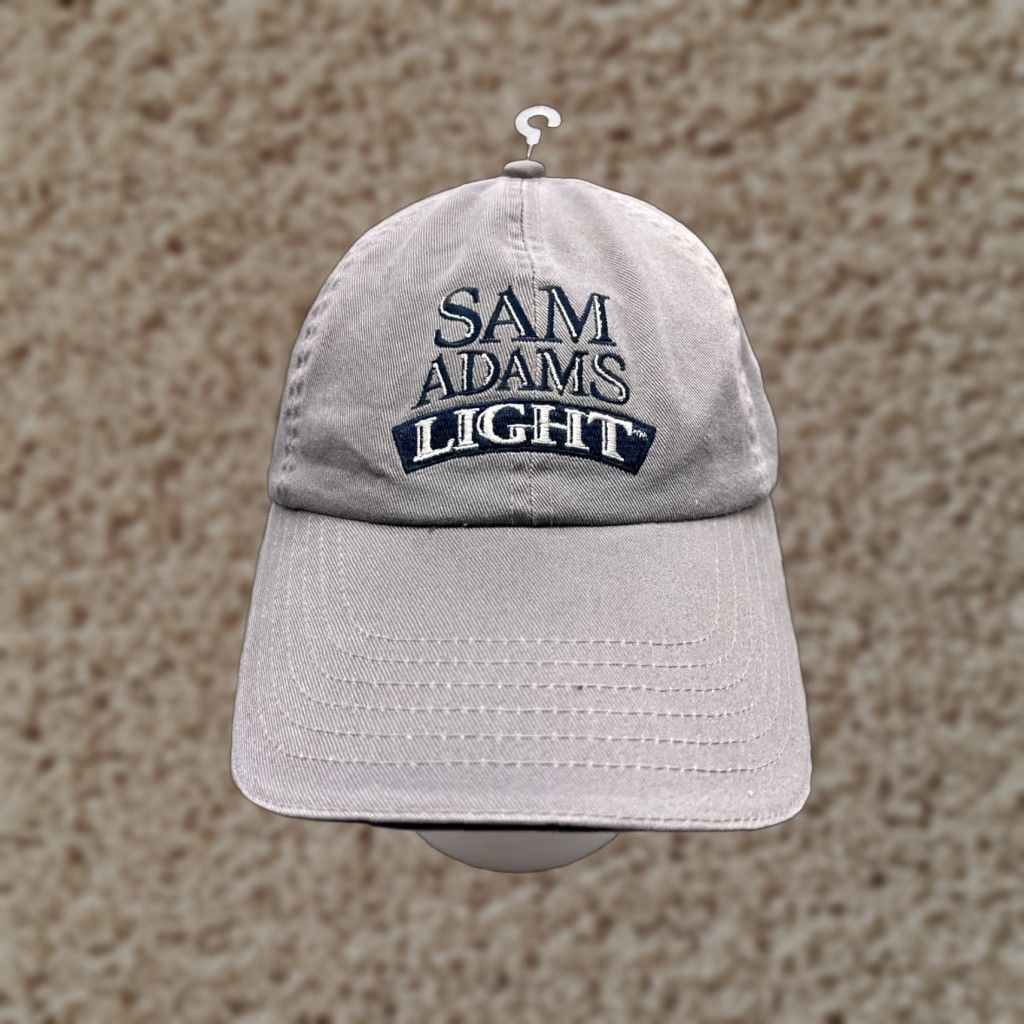 Vintage Sam Adams American Light Hat Cap Strap Back Adult One Size Gray 100% Cotton Size ONE SIZE - 1 Thumbnail