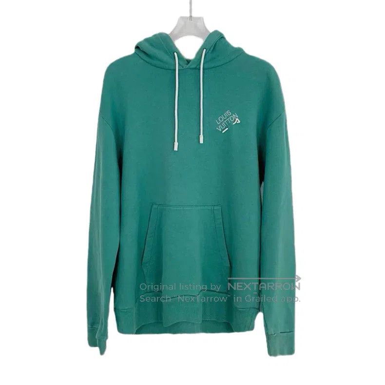 Louis Vuitton Louis Vuitton Lake green pin logo embroidered cotton hoode Size US M / EU 48-50 / 2 - 1 Thumbnail