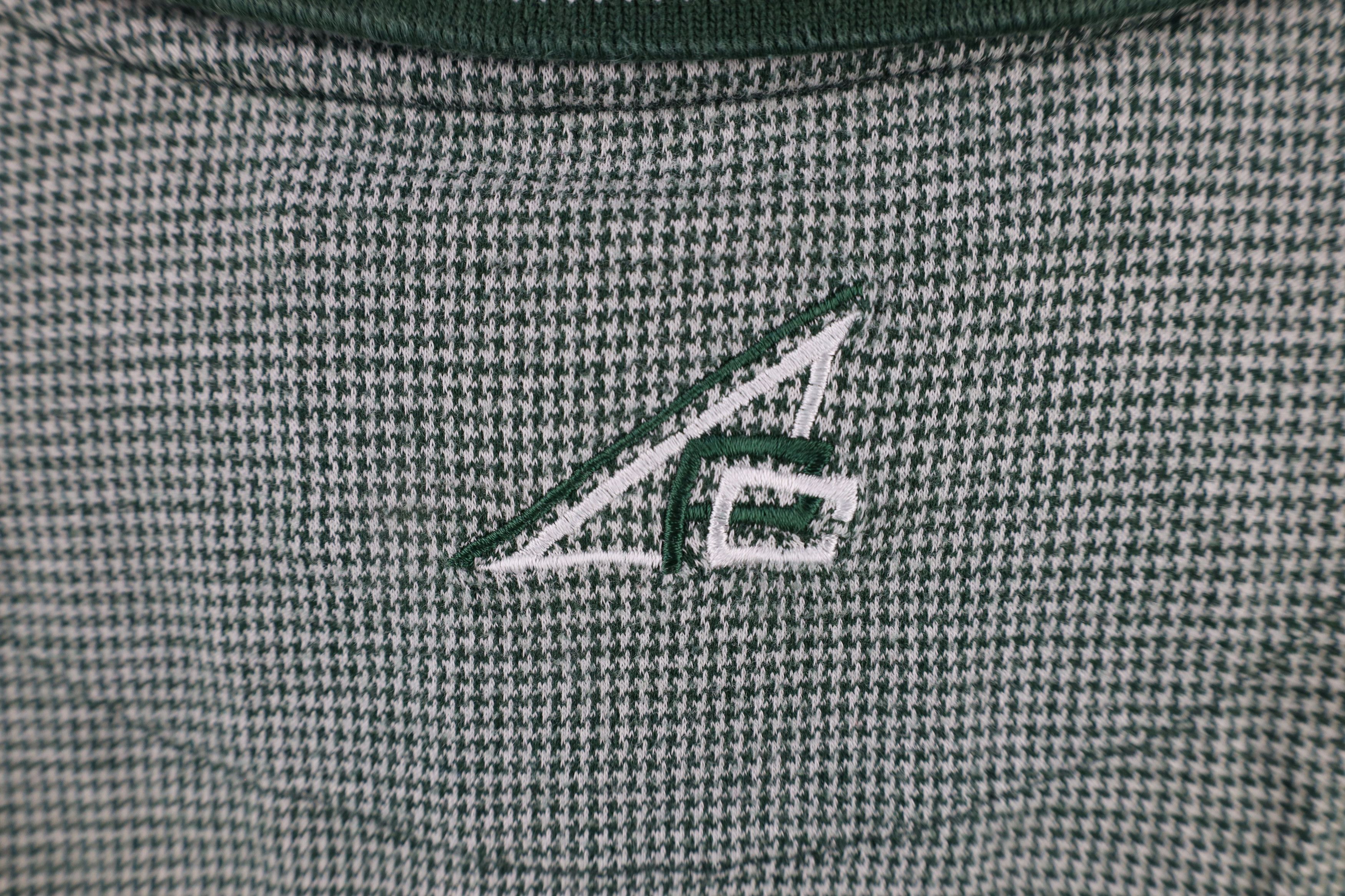 Vintage Vintage 90s Streetwear Houndstooth Collared Polo Shirt Green Size US L / EU 52-54 / 3 - 7 Thumbnail