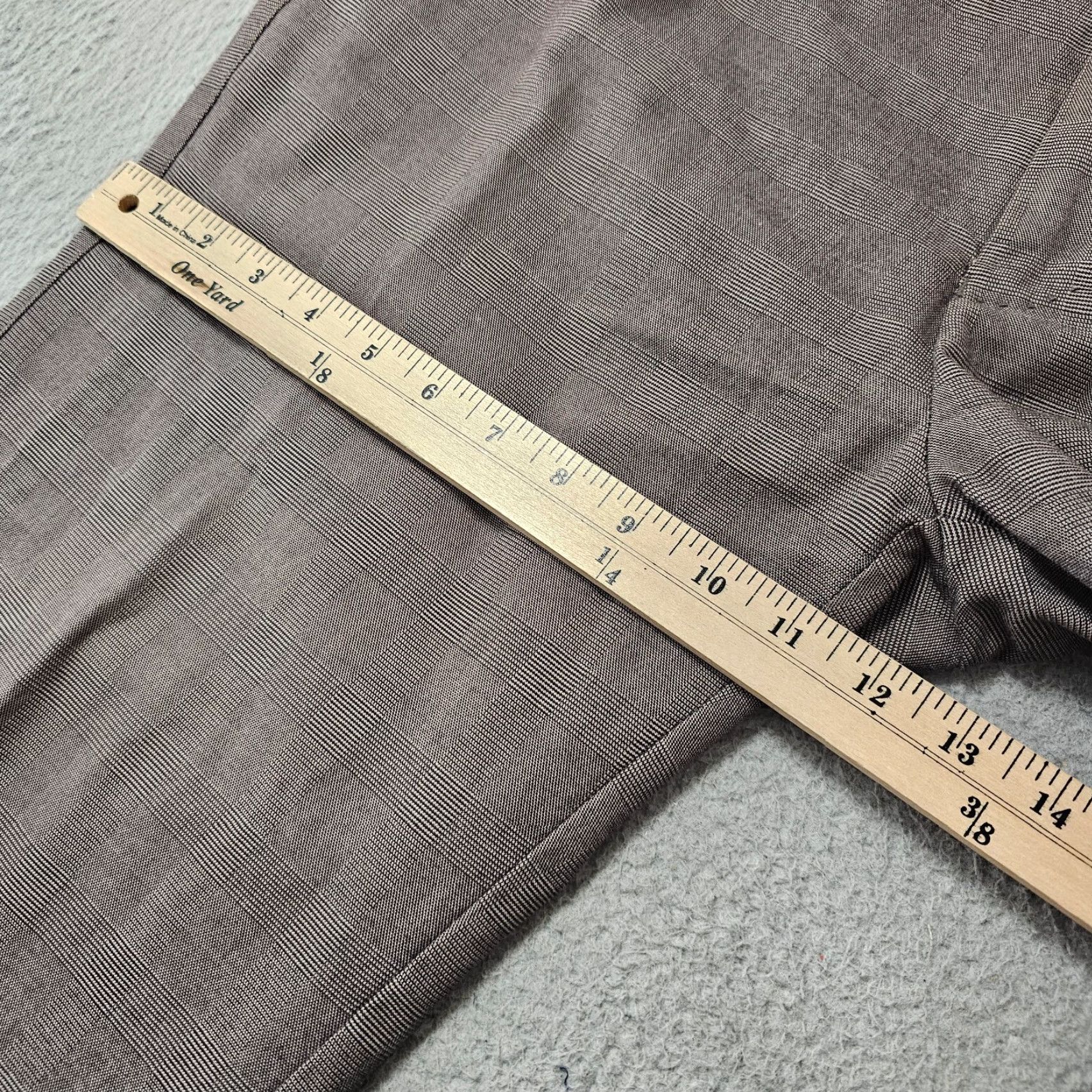 Peter Millar Peter Millar Dress Pants Mens 33 Taupe Glen Check Flat Front Straight Cotton Size US 33 - 5 Thumbnail