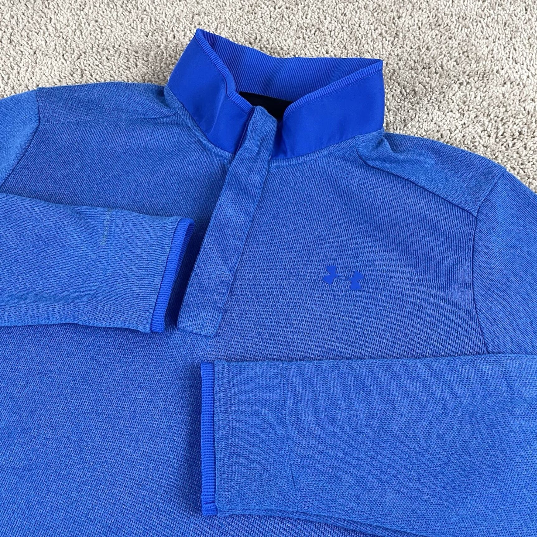 Under Armour Under Armour Pullover Mens XL ColdGear Golf 1/4 Snap Long Sleeve Sweatshirt Blue Size US XL / EU 56 / 4 - 2 Thumbnail
