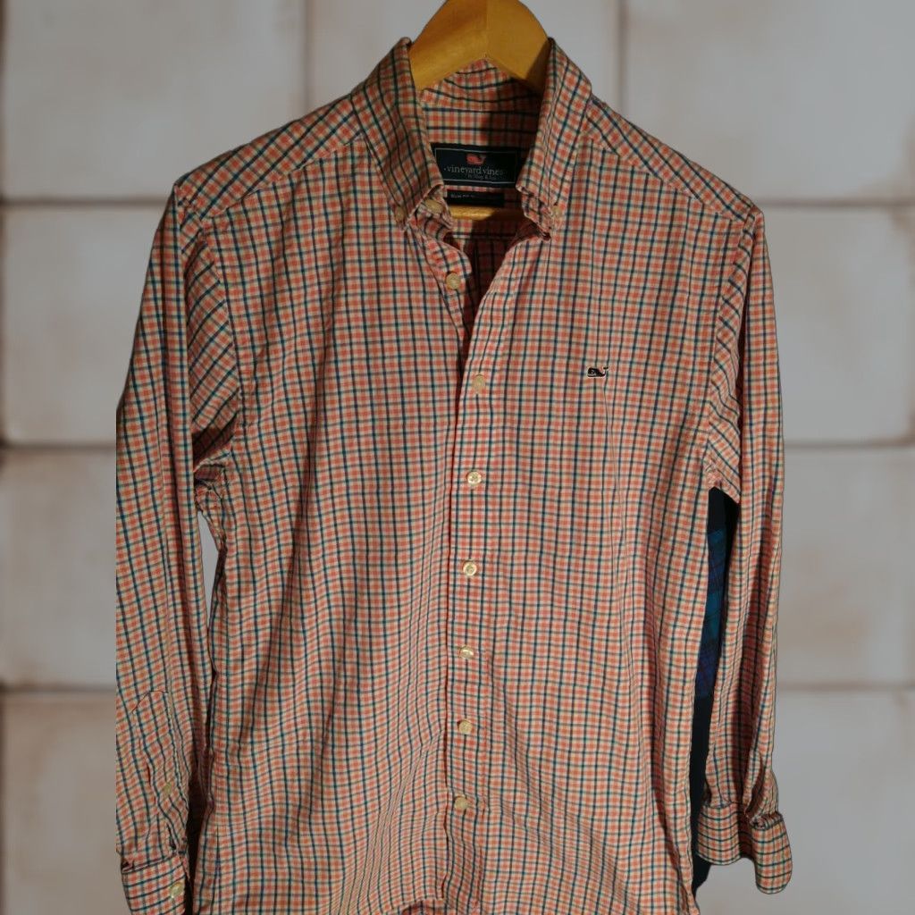 Vineyard Vines VINTAGE Vineyard Vines Slim Fit Whale Shirt Size S Pink Check Men Long Sleeve Cotton Button-Up Size US S / EU 44-46 / 1 - 1 Thumbnail