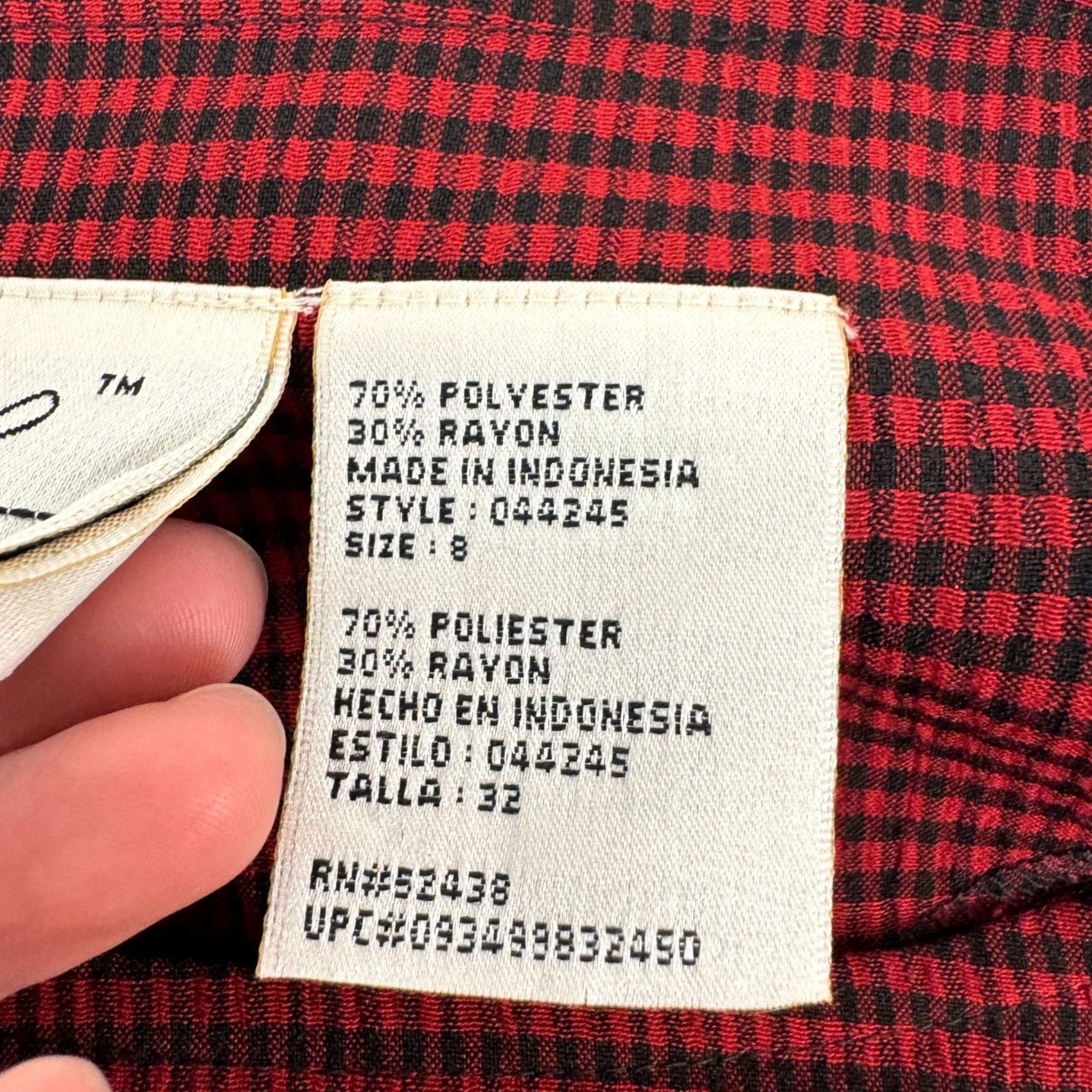Lee VINTAGE Kathie Lee Collection Maxi Dress 90s Gingham Red Black Sz 8 Size M / US 6-8 / IT 42-44 - 4 Thumbnail