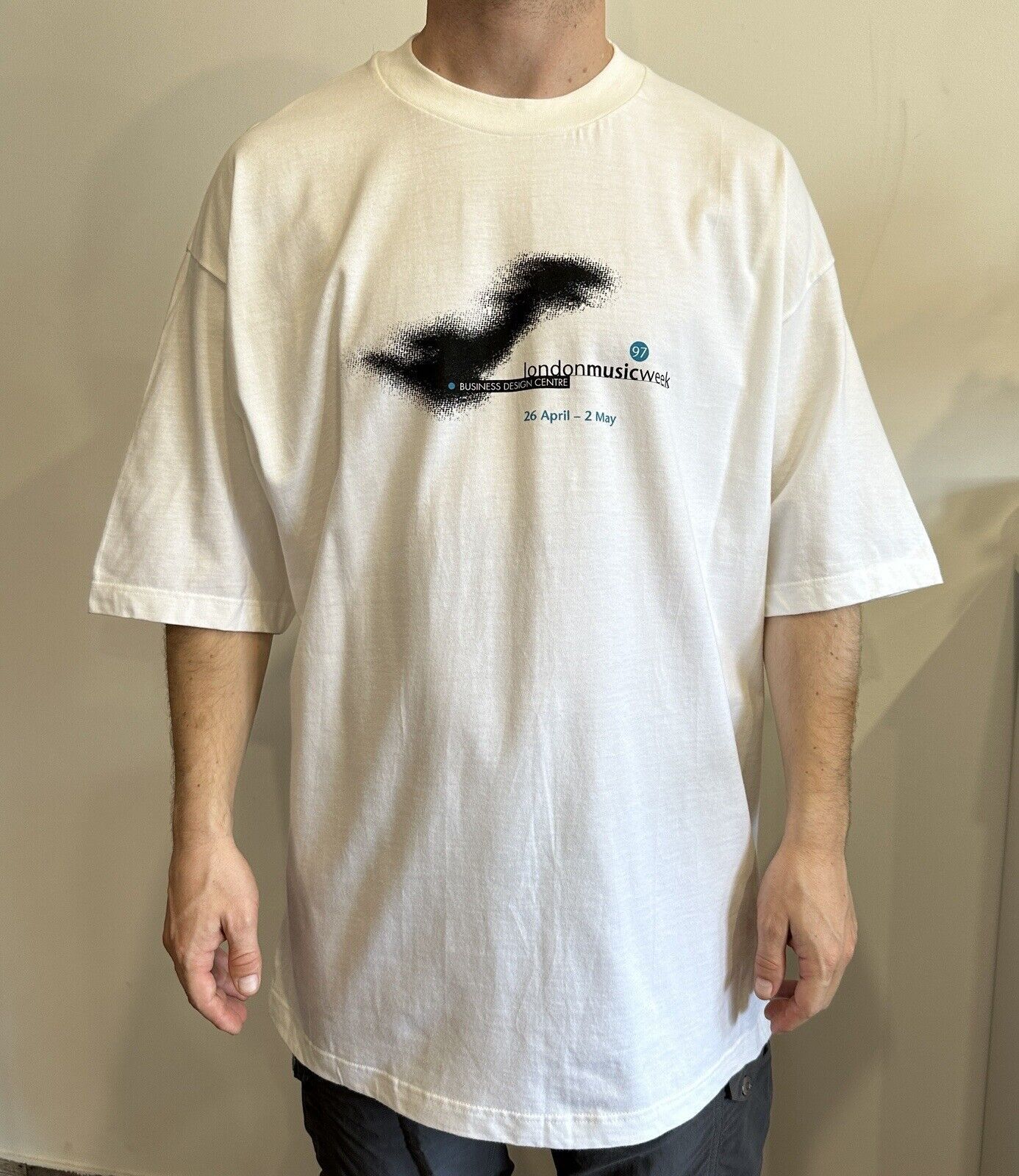 T-shirt Vintage Hanes 90s - Groupe De Jazz - Noir Délavé - Taille L Homme - USA