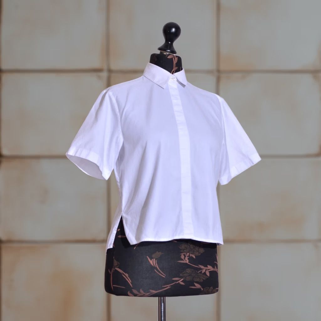 T by Alexander Wang VINTAGE T BY ALEXANDER WANG Womens White Short Sleeve Shirt Open Back XS Shirt Womens XS White Open Back 0 / XS / S Menus Size XS / US 0-2 / IT 36-38 - 1 Thumbnail