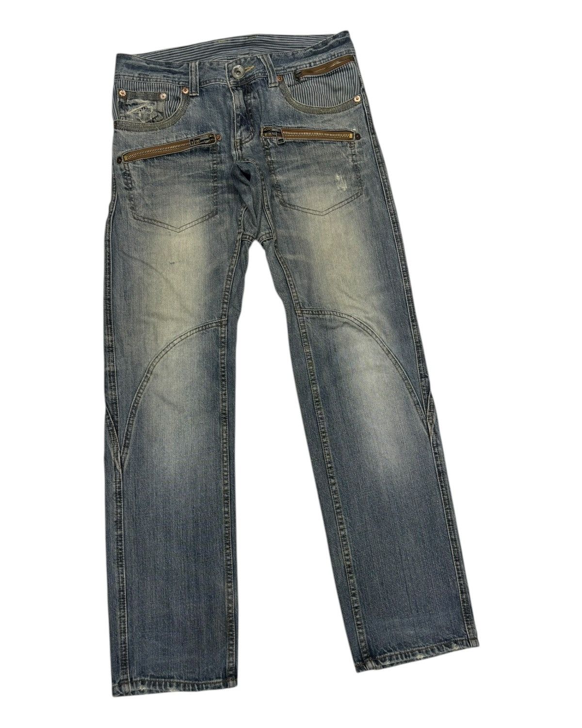 If Six Was Nine 🔥SOUL OF FREEDOM ZIPPER BIKER DENIM JEANS Size US 33 - 3 Thumbnail