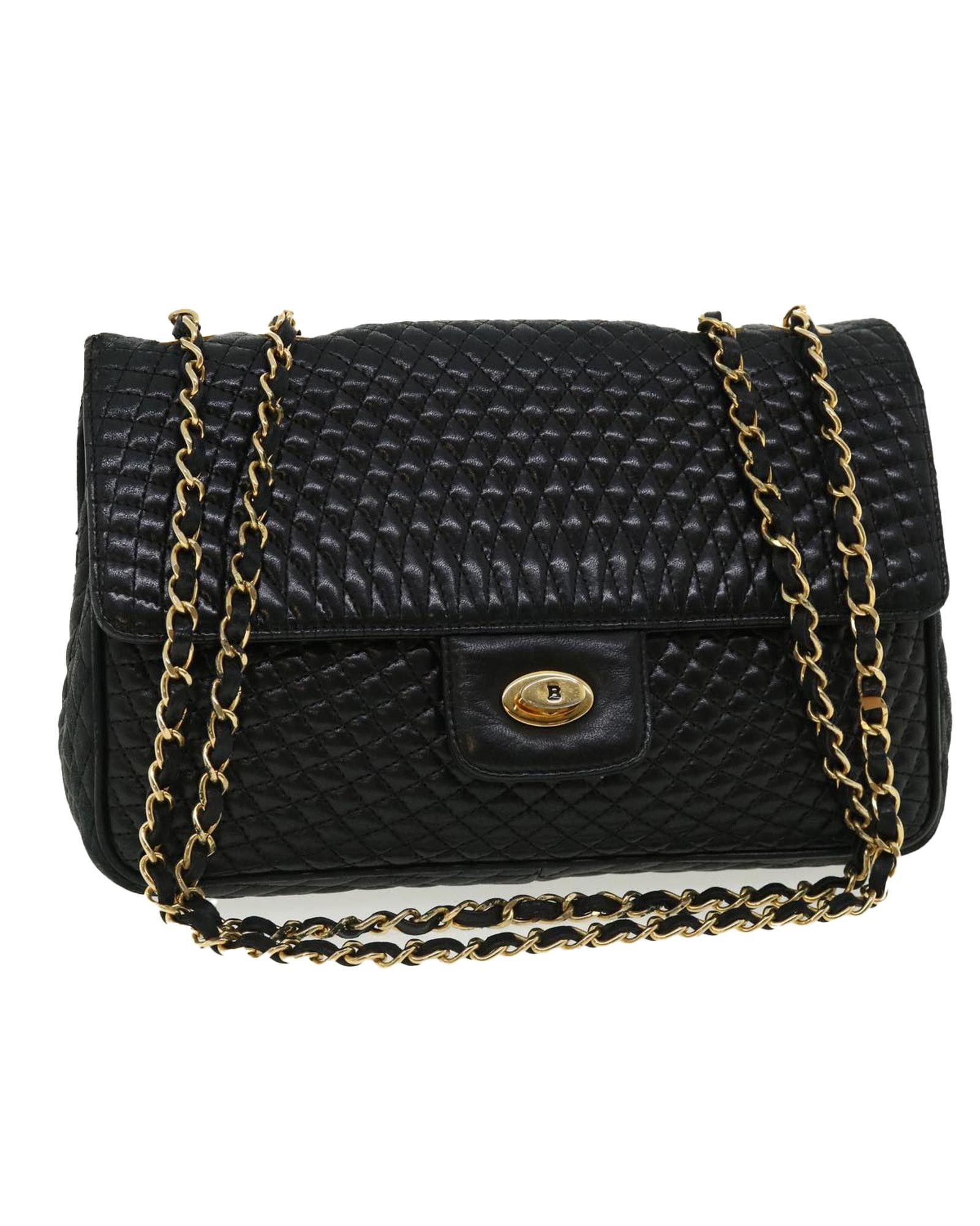 image of Bally Chain Shoulder Bag Leather Black, Women's