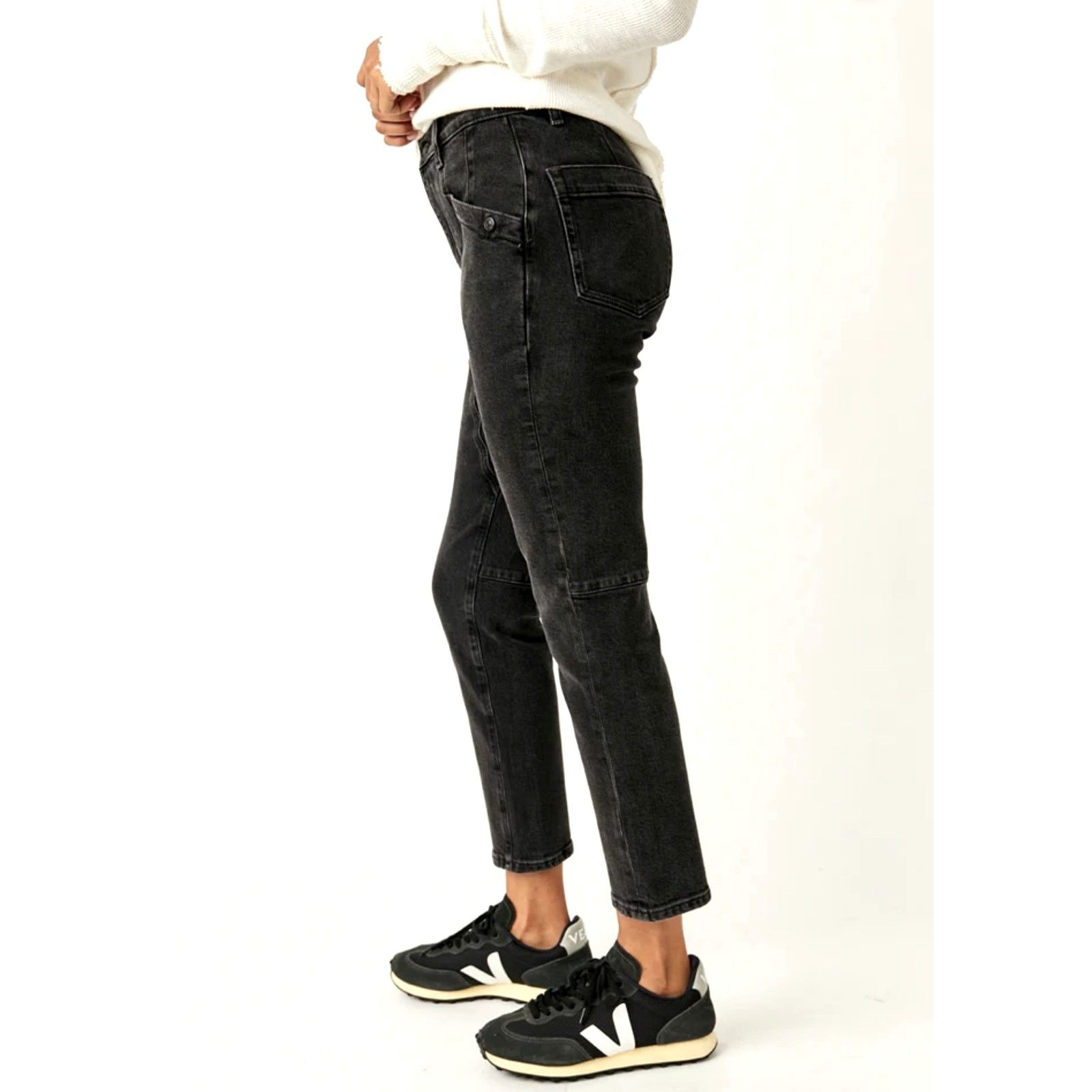 Free People Free People Beacon Mid Rise Slim Crop Jeans Black Quartz 30 Size 30" / US 8 / IT 44 - 5 Thumbnail