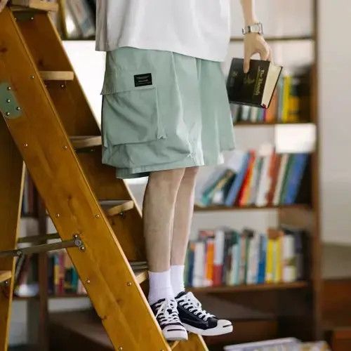 Japanese Brand 20SS Indigo Union Japan Mint Green Worker Shorts Size US 31 - 4 Thumbnail