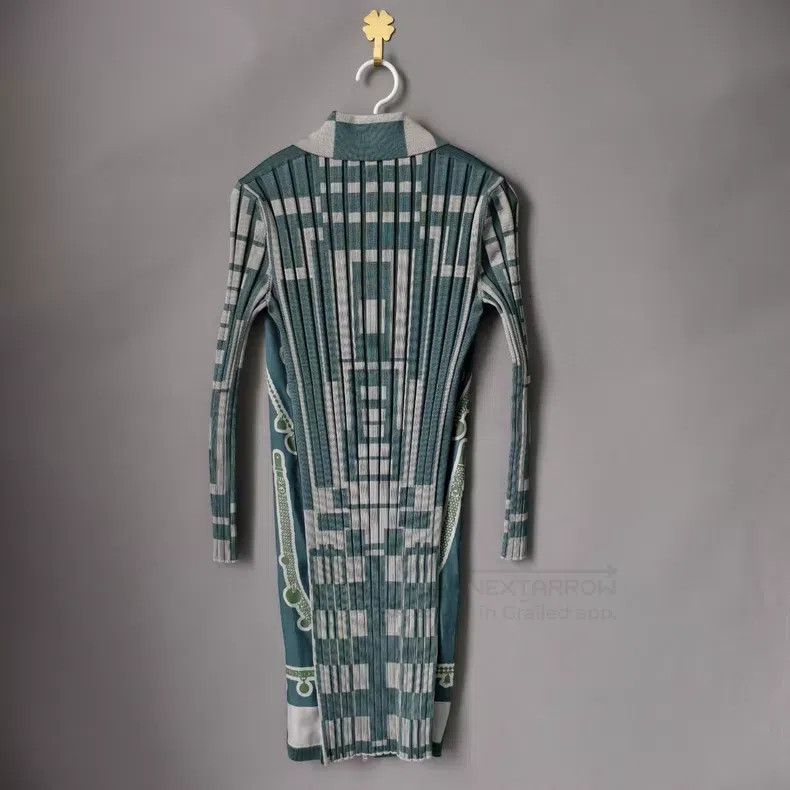 Hermes Hermes Silk Knitted Patchwork Bodycon Dress Size XXS / US 00 / IT 34 - 2 Thumbnail