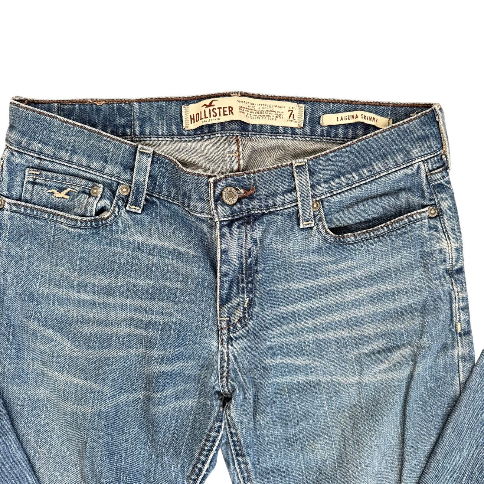 Hollister Hollister Laguna Skinny Light Wash Jeans 7L Size 28" / US 6 / IT 42 - 4 Thumbnail