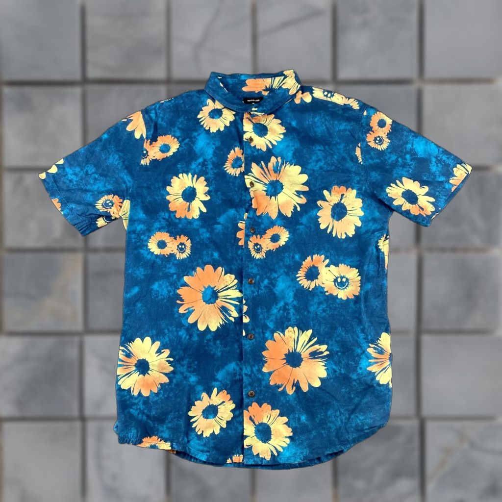 Quiksilver Quiksilver Shirt Mens Large Blue Floral Hawaiian Button Up Regular Fit Size US L / EU 52-54 / 3 - 1 Thumbnail
