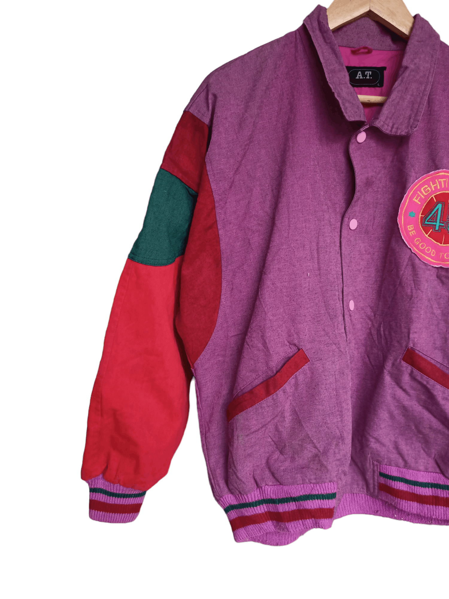 Vintage A.T Player Bomber Jacket Big Spellout At The Back Size US L / EU 52-54 / 3 - 5 Thumbnail