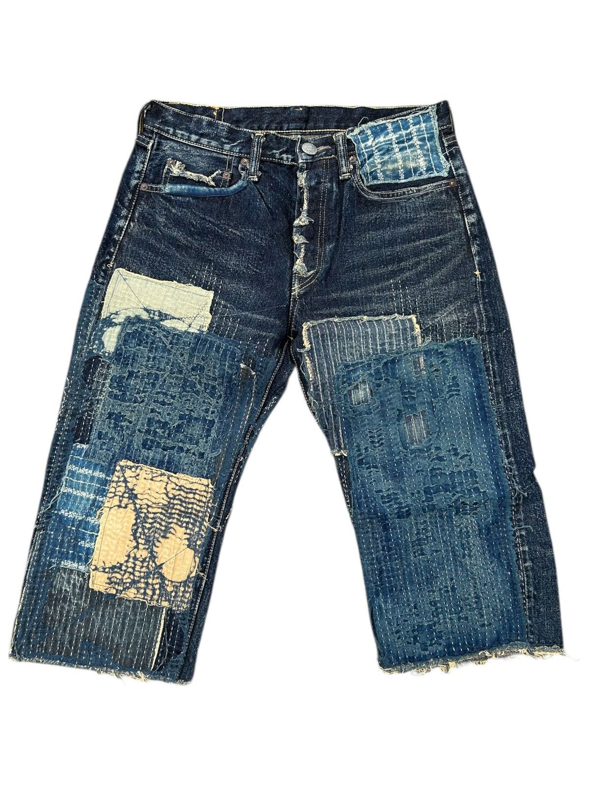 Kapital Kapital Kountry BORO Selvedge Denim Shorts (Kiro Hirata) Size US 31 - 2 Thumbnail