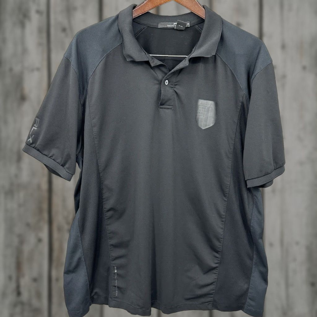 Ralph Lauren RLX Ralph Lauren Shirt Men XXL Black Polo Short Sleeve 4 Button Pique Pocket Mens Size US XXL / EU 58 / 5 - 1 Thumbnail