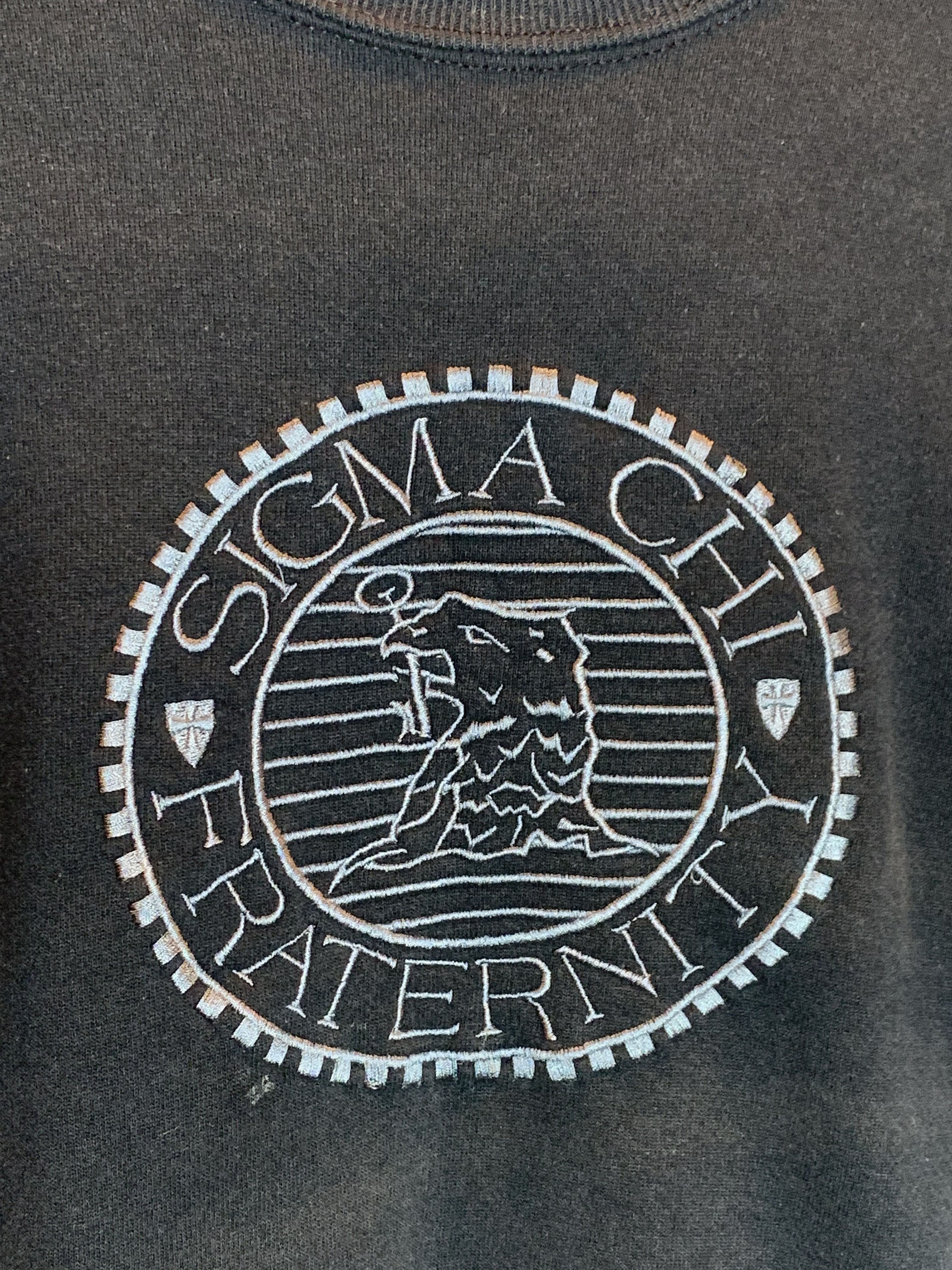 Vintage *RARE* Vintage Sigma Chi Fraternity Embroidered Sweatshirt Size US L / EU 52-54 / 3 - 2 Thumbnail
