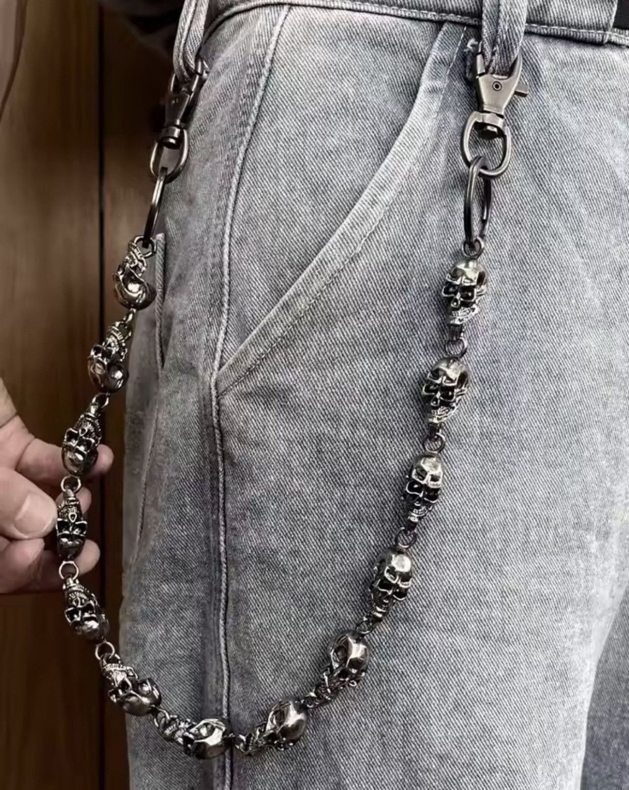 Jewelry Punk Skulls Wallet Chain Size ONE SIZE - 1 Thumbnail