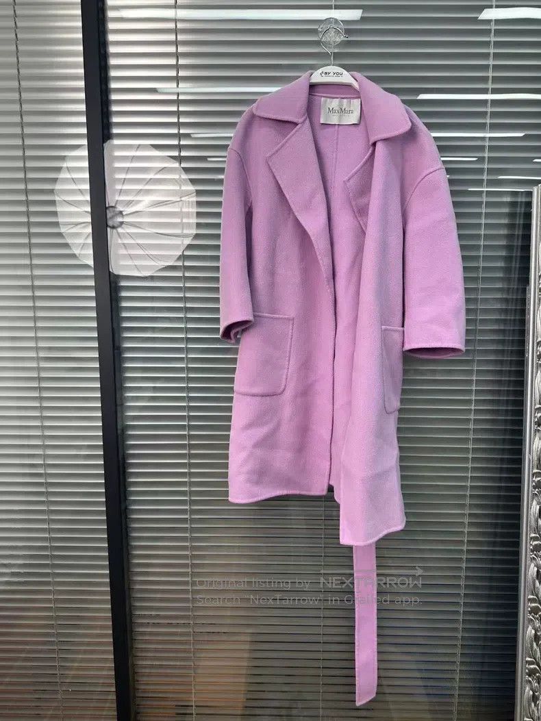 Max Mara Max Mara Long Pink Cashmere Coat Main Line Size XS / US 0-2 / IT 36-38 - 1 Thumbnail