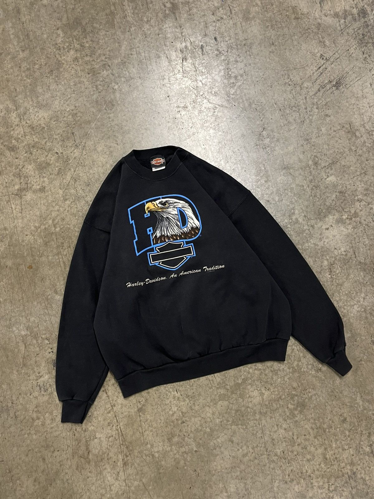 Harley Davidson × Vintage Harley Davidson vintage boxy fit crewneck sweatshirt rare Size US XL / EU 56 / 4 - 2 Thumbnail