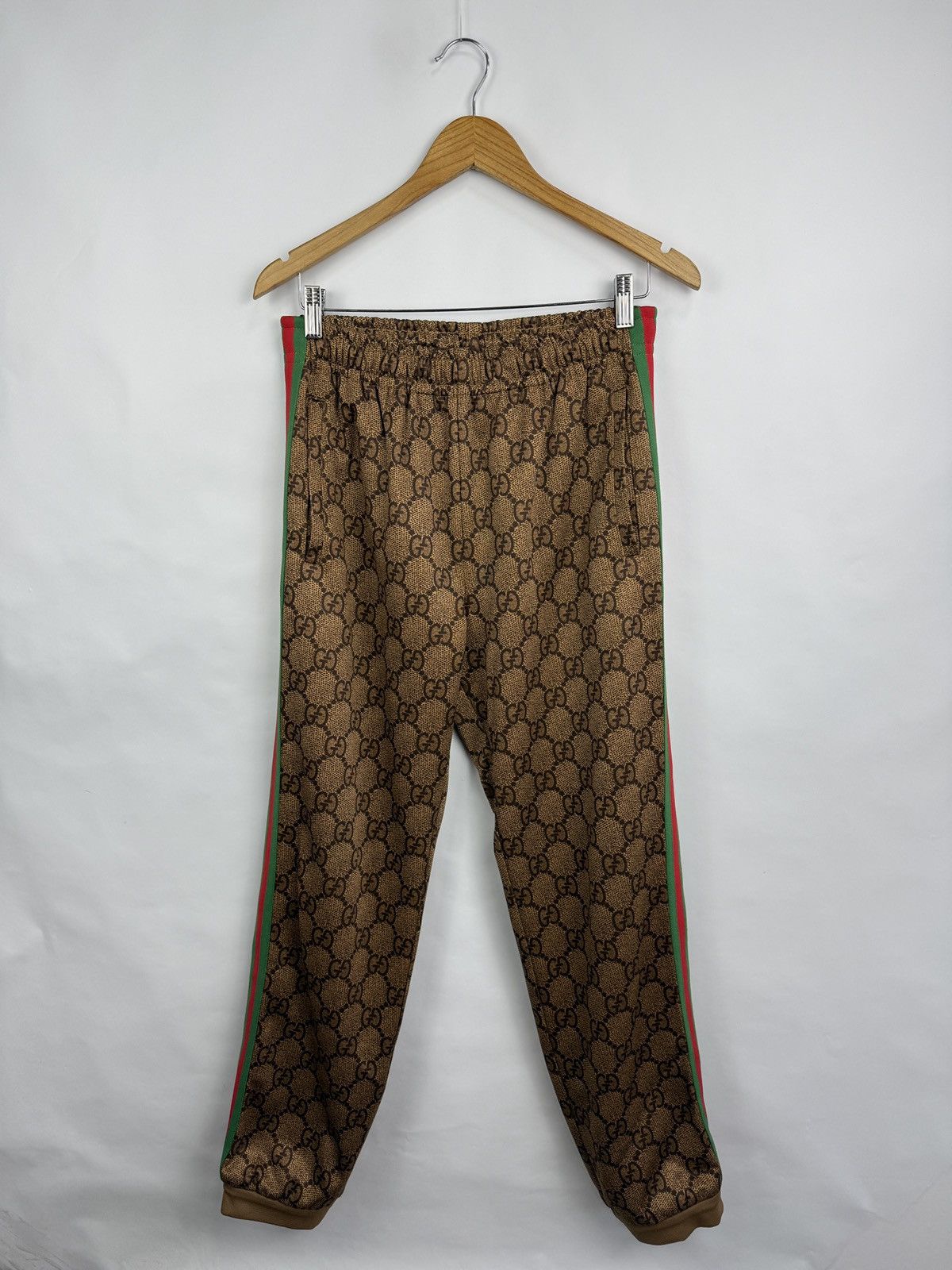 Gucci 🇮🇹 Gucci GG Monogram Wed Stripe Sweatpants Rare Size US 32 / EU 48 - 5 Thumbnail