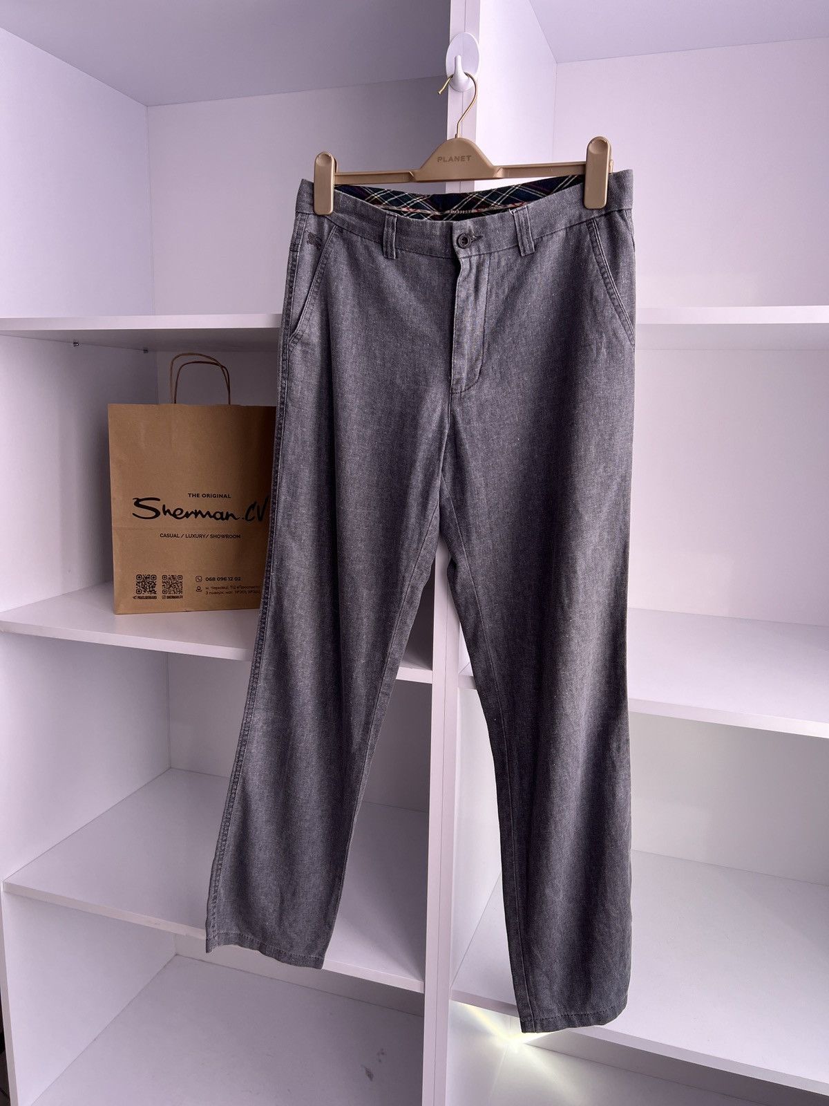 Burberry × Vintage Vintage Burberry Established 1856 gray cotton pants Size US 34 / EU 50 - 2 Thumbnail