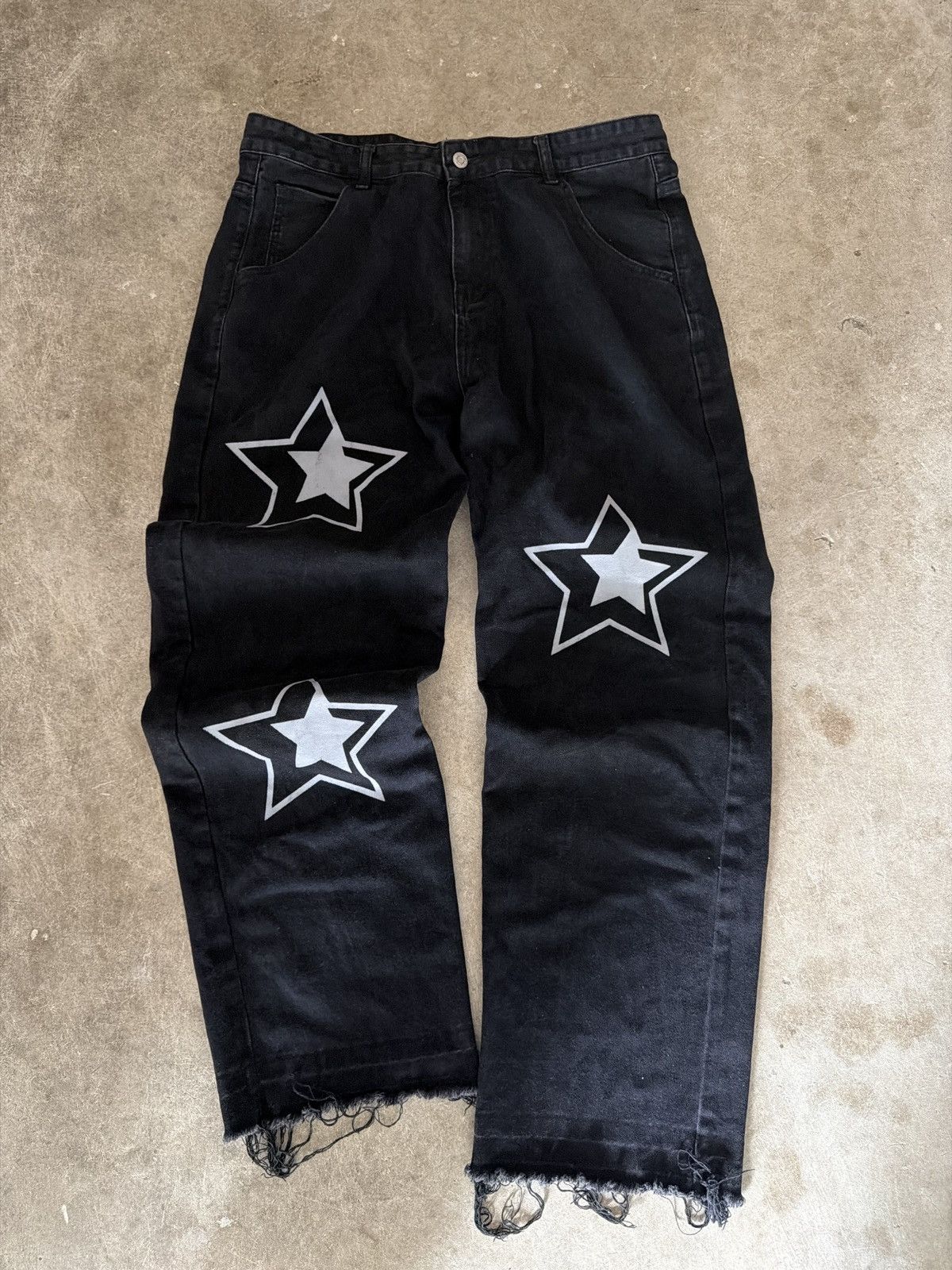 Shein Demin Jeans with stars Size US 36 / EU 52 - 2 Thumbnail